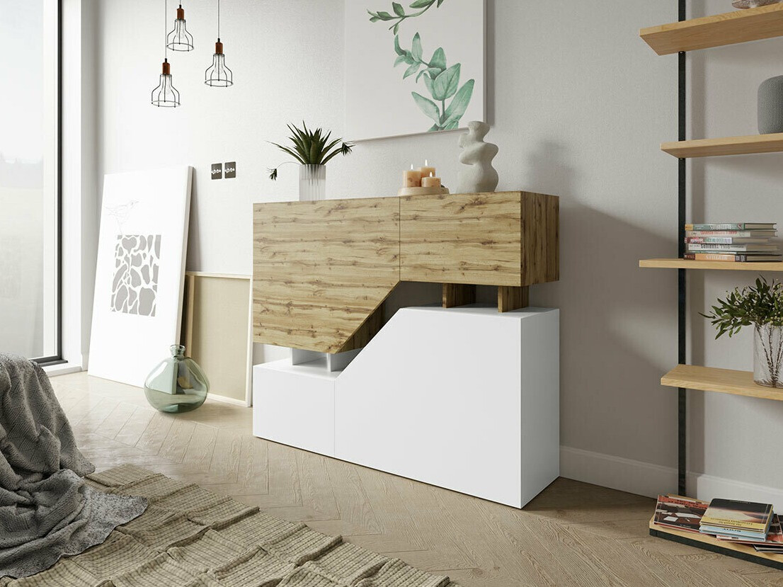 Aparador Comfivo Daldune (Carvalho wotan + Branco)