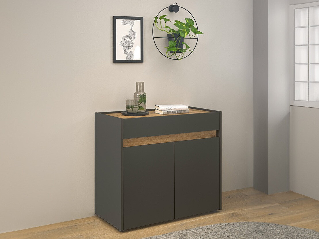 Cómoda Elbsori 110 (Antracite + Carvalho wotan)