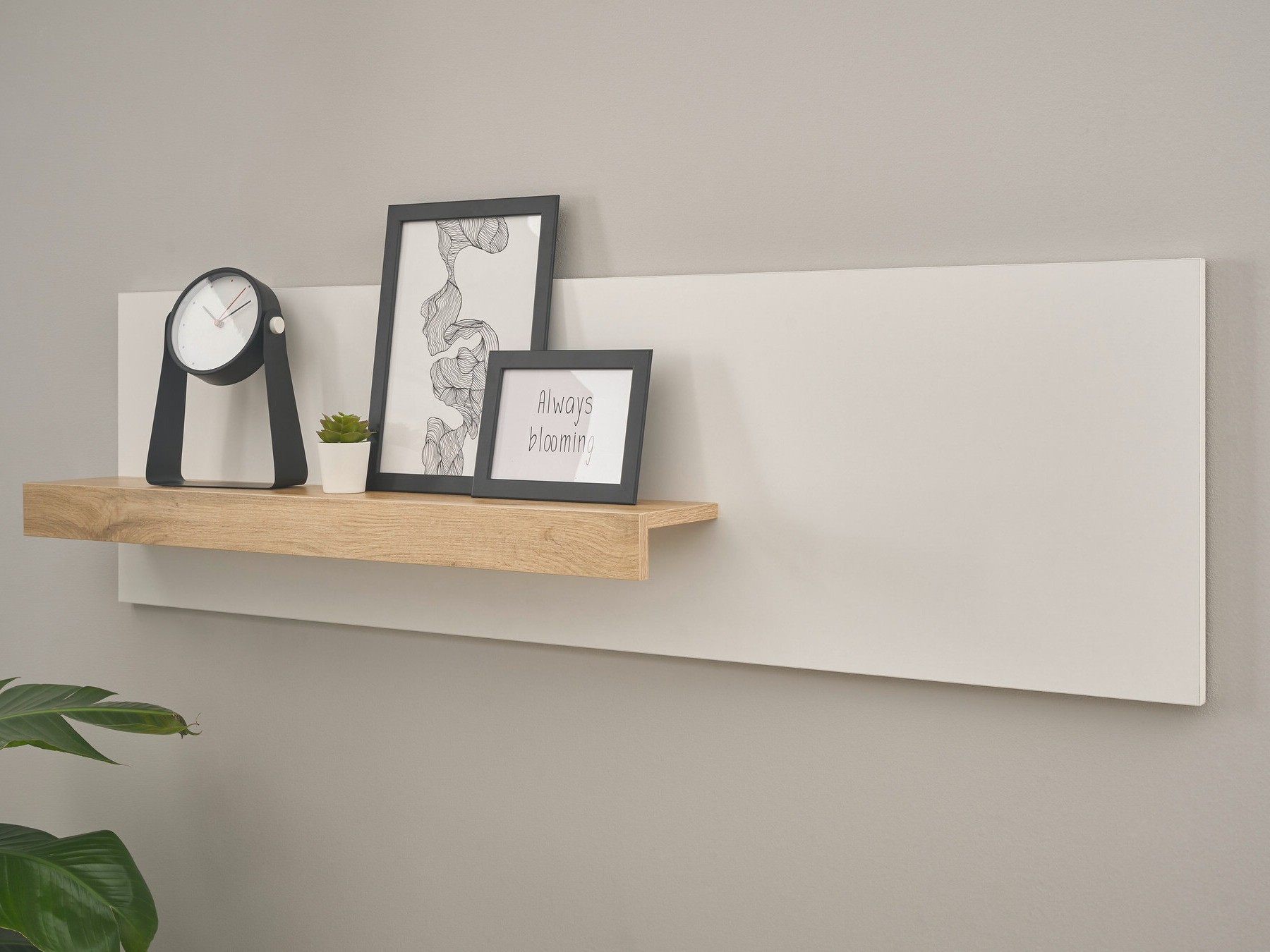 Estante de parede Elbsori 125 (Branco + Carvalho wotan)