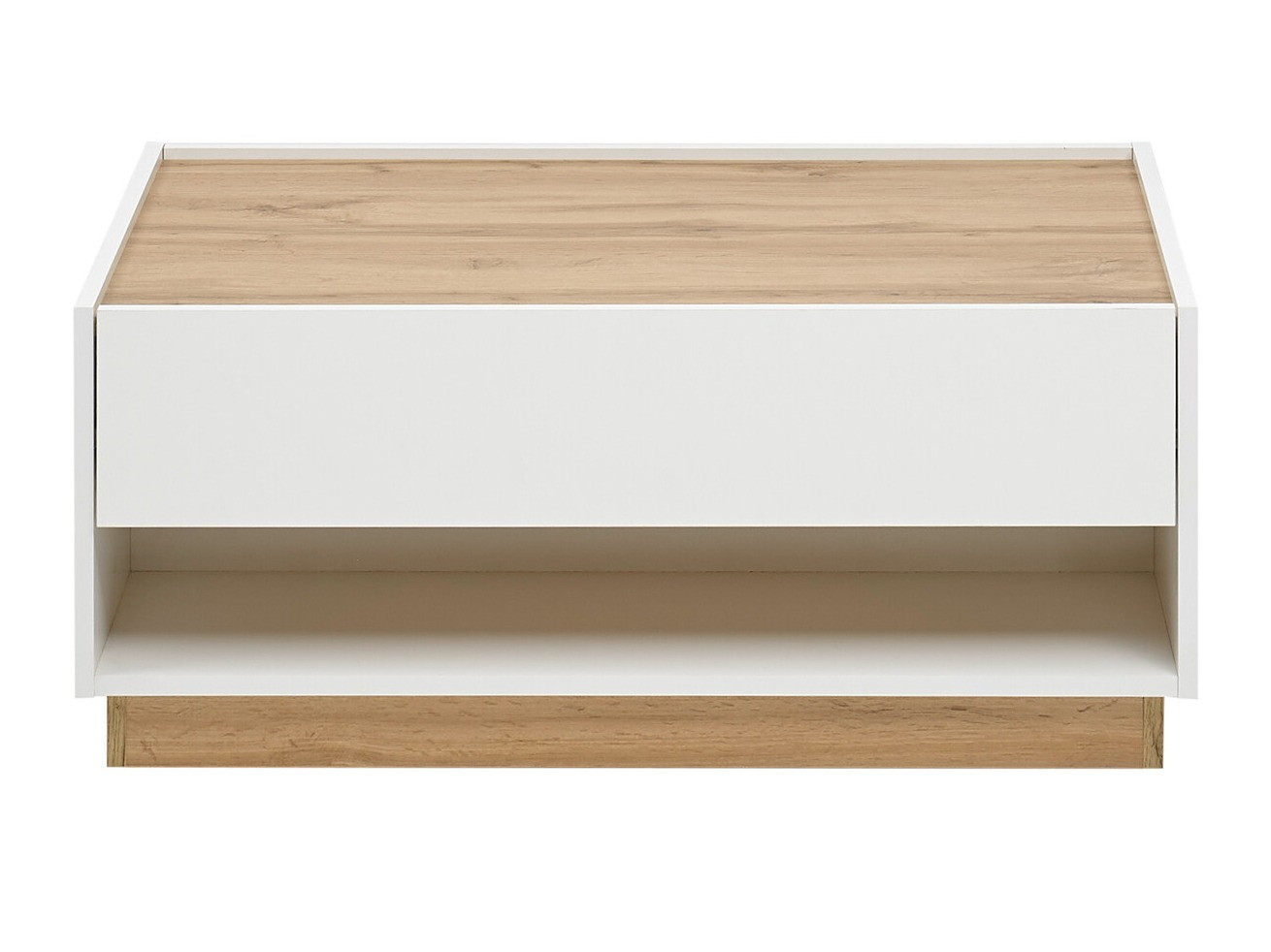 Mesa de centro Elbsori 123 (Branco + Carvalho wotan)