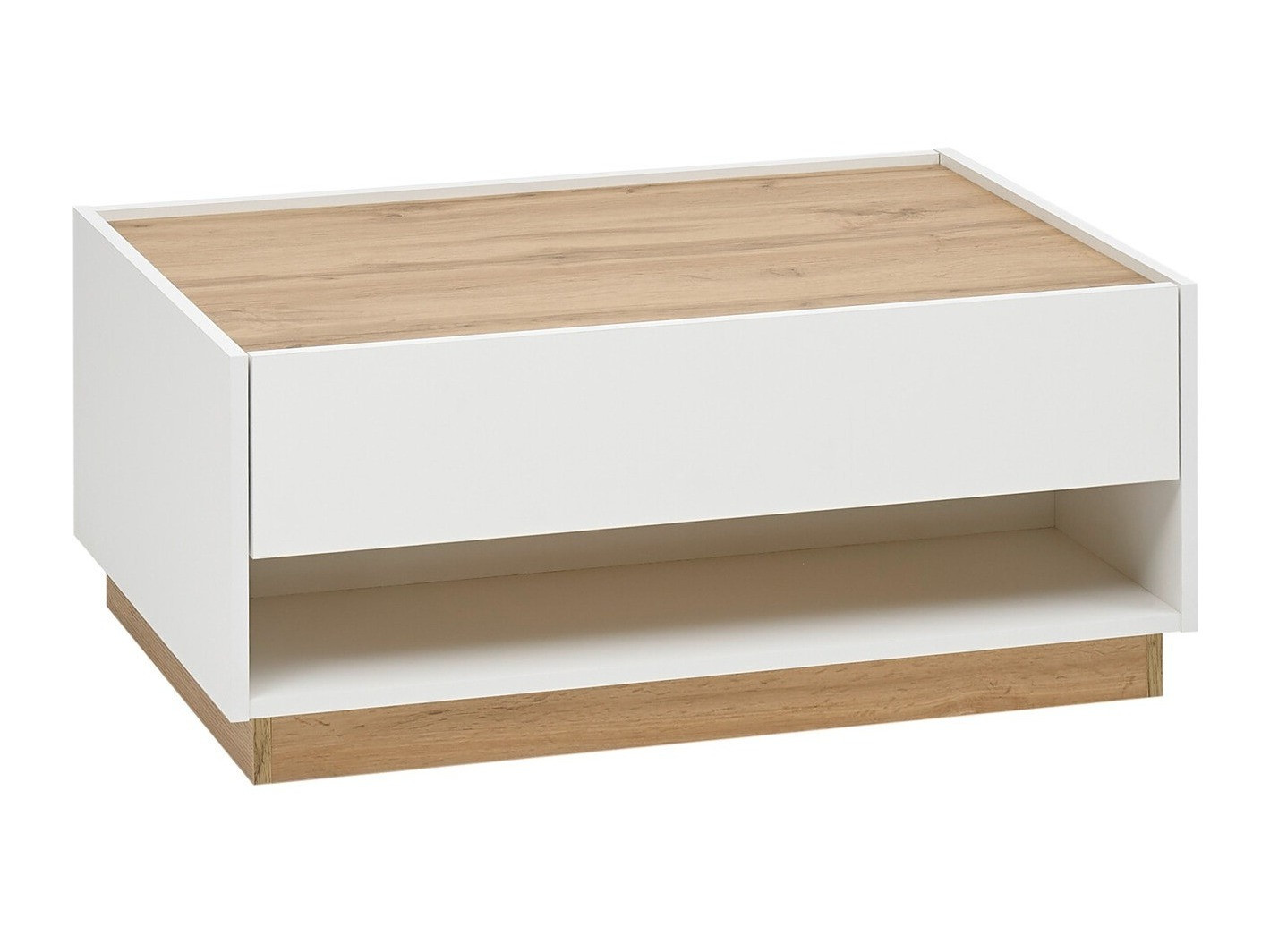Mesa de centro Elbsori 123 (Branco + Carvalho wotan)
