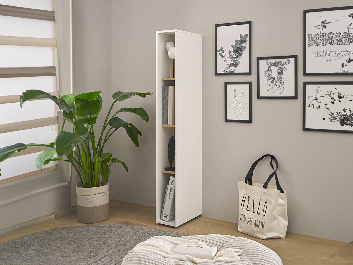 Estante Elbsori 106 (Branco + Carvalho wotan)