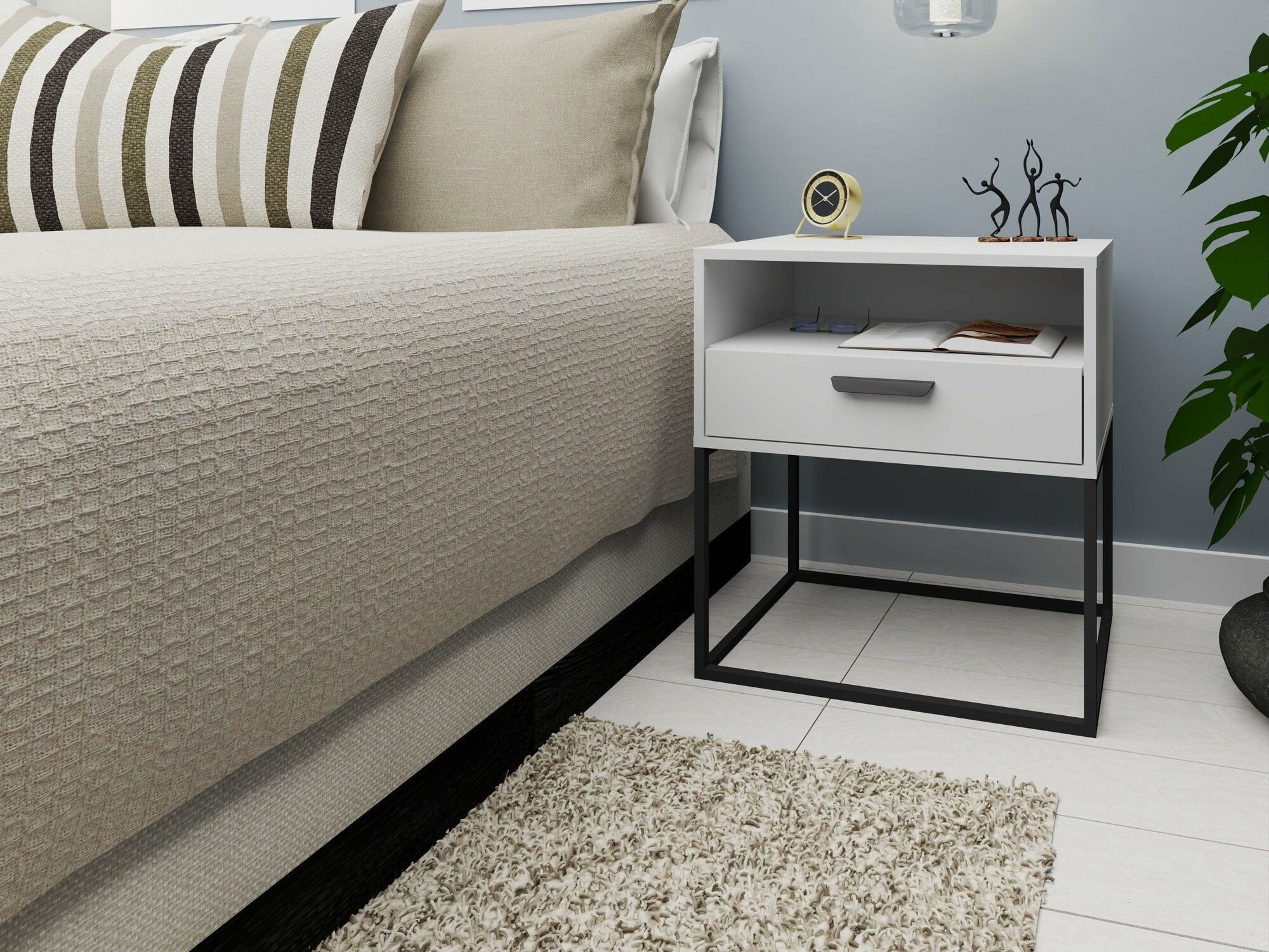 Mesa de cabeceira Bristol 192 (Branco)
