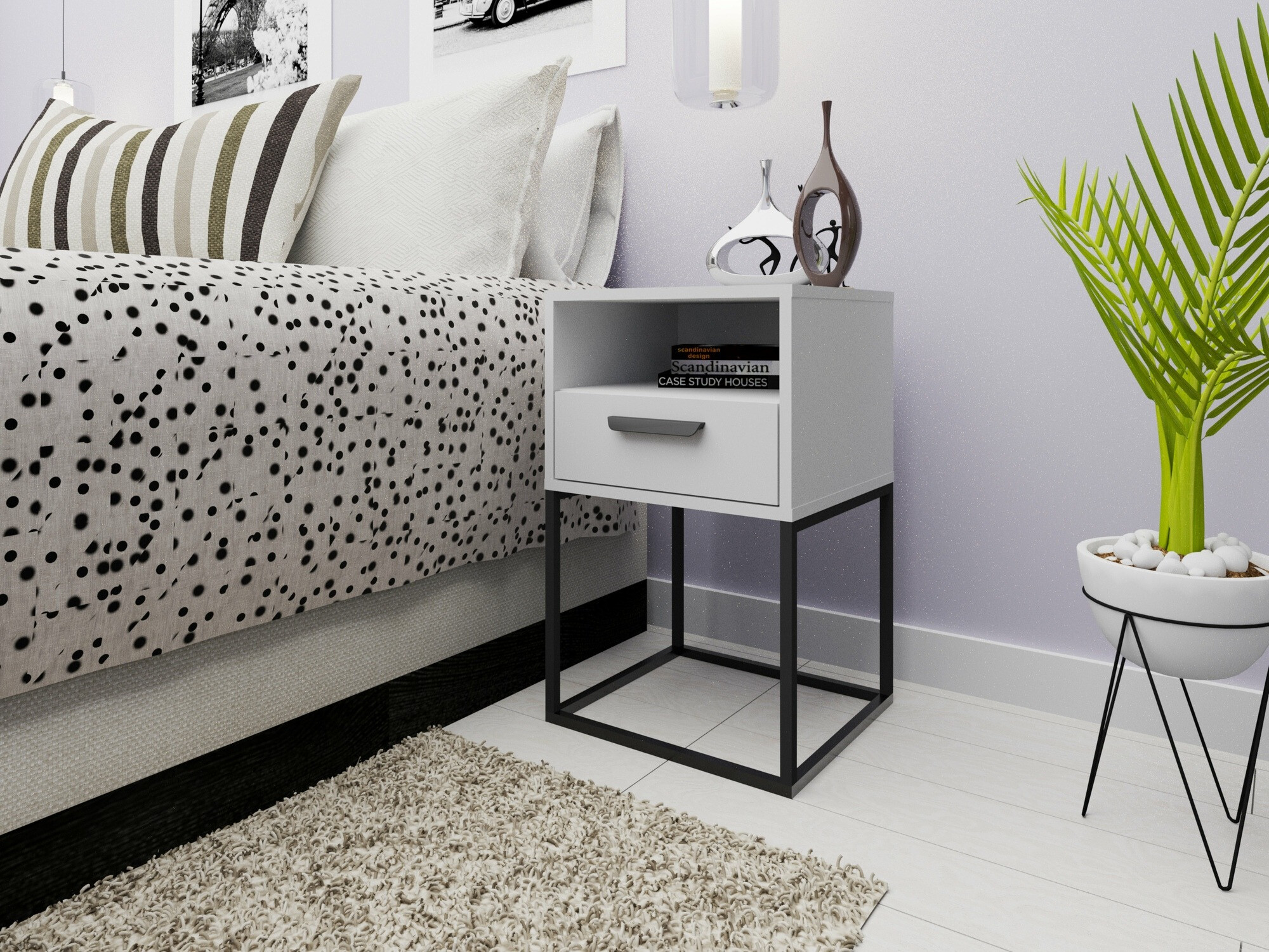 Mesa de cabeceira Bristol 193 (Branco)