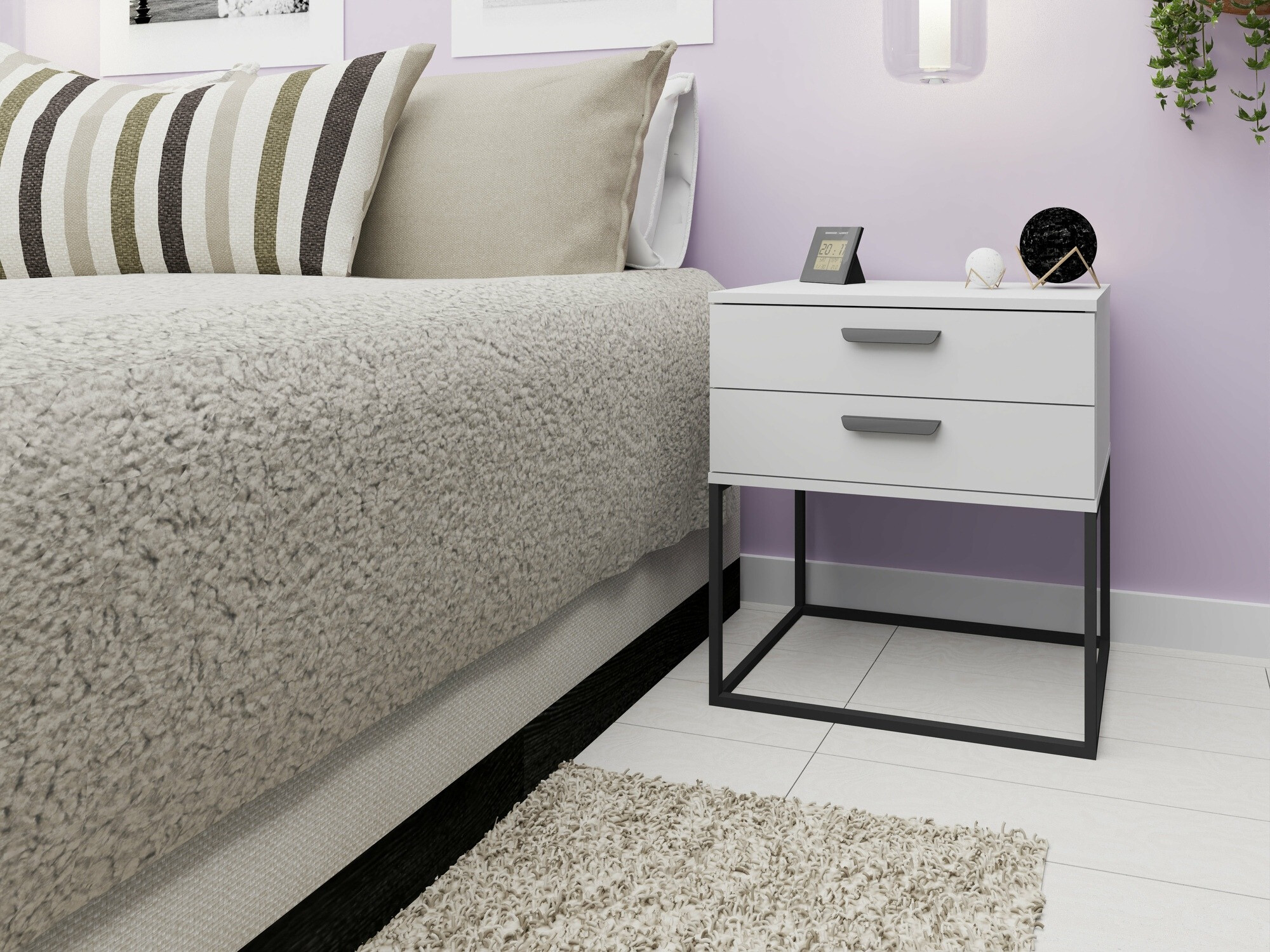 Mesa de cabeceira Bristol 194 (Branco)