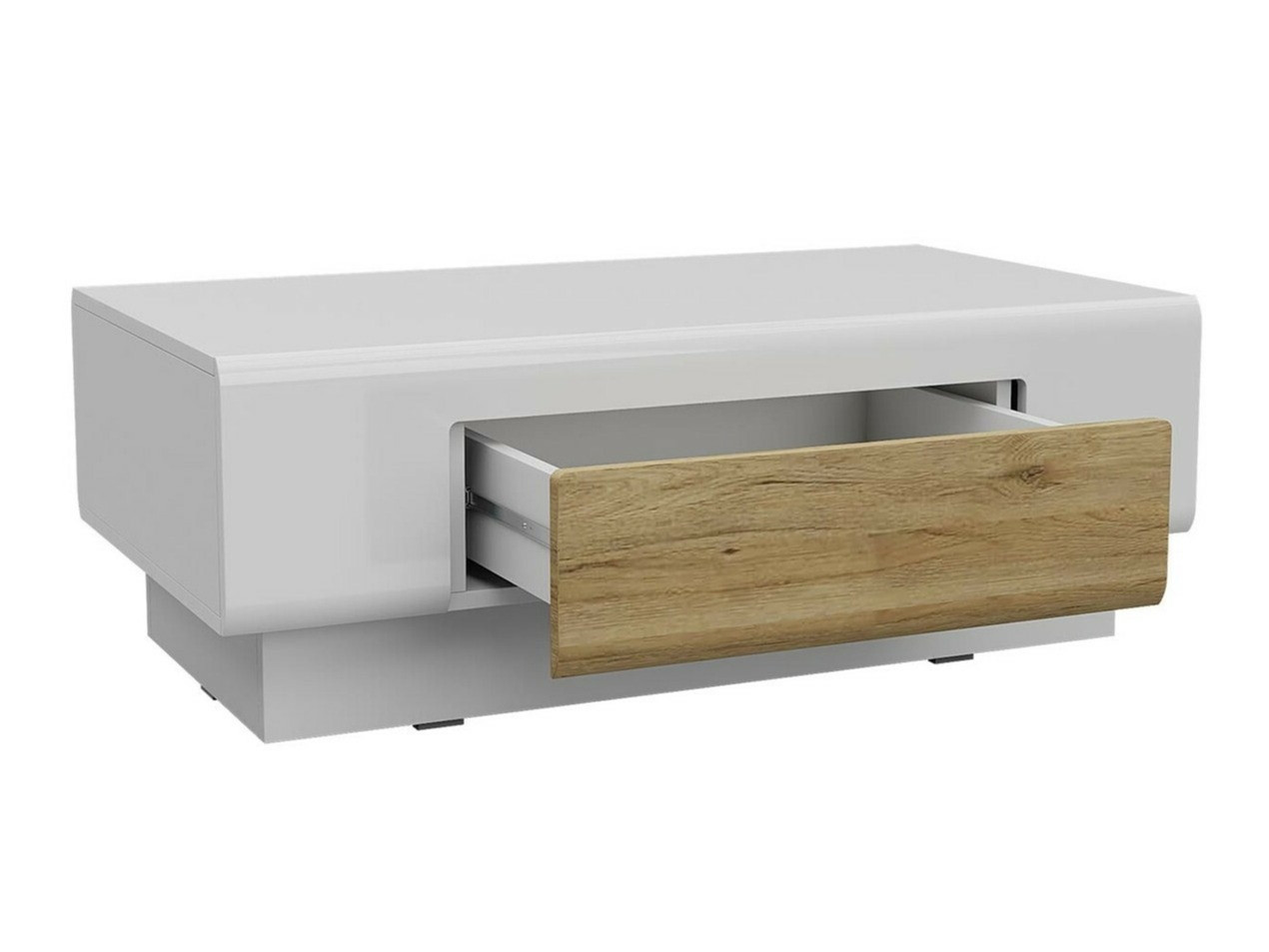 Mesa de centro Torsone 111 (Branco + Branco brilhante)