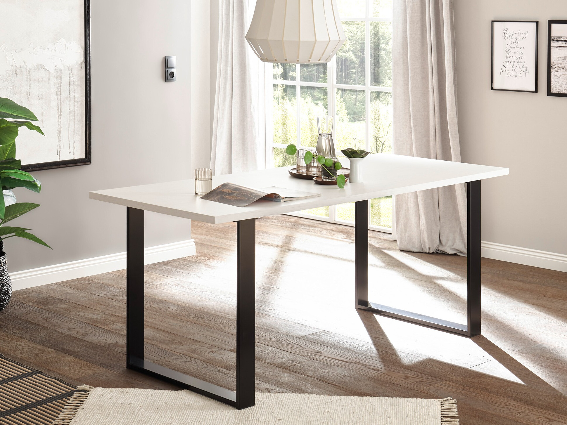 Mesa Cirtale 100 (Pinheiro branqueado + Antracite)