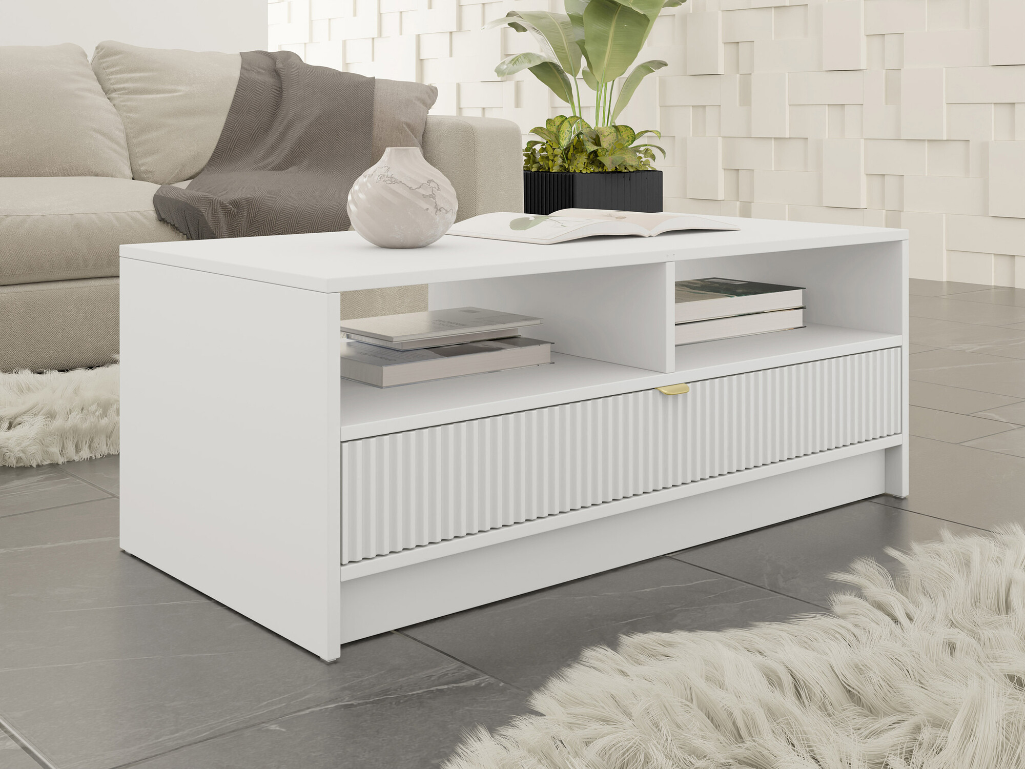 Mesa de centro Comfivo Papilio (Branco)