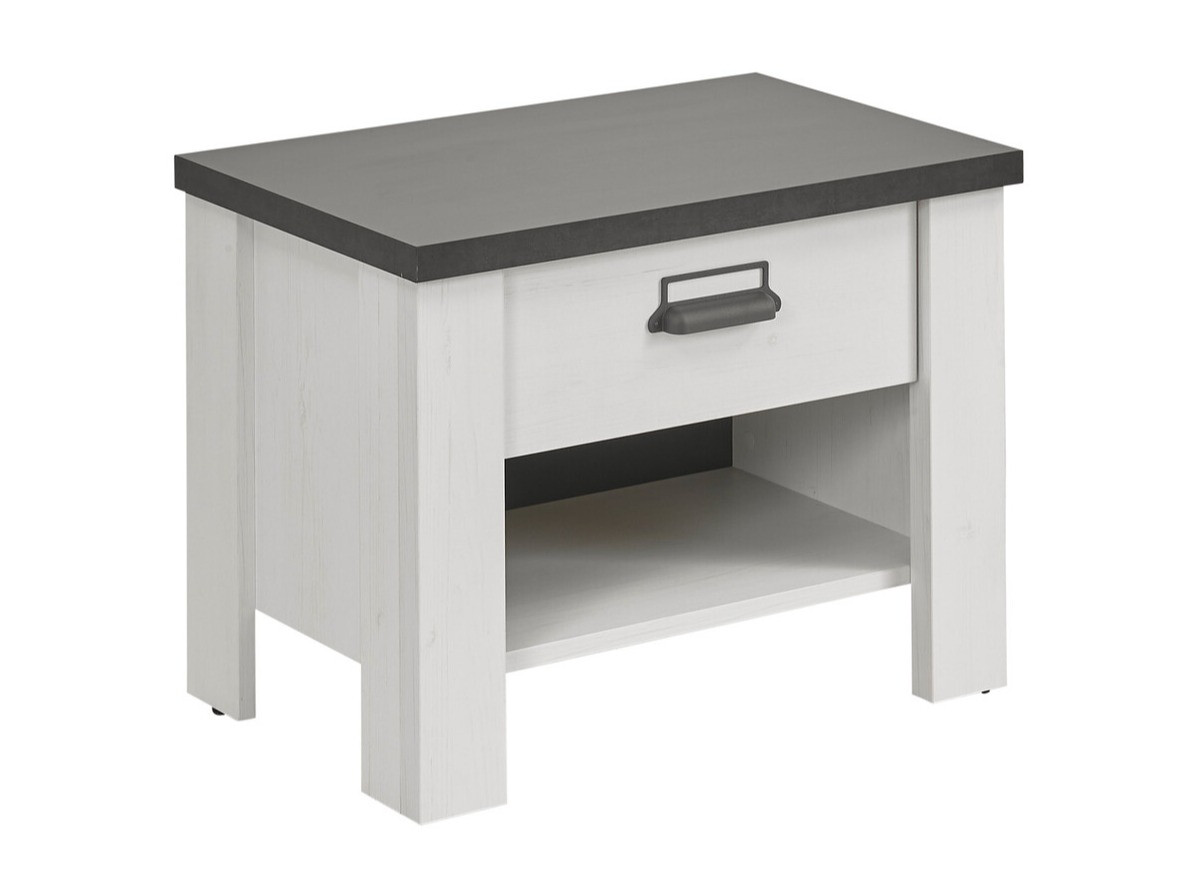 Mesa de cabeceira Cirtale 104 (Antracite + Pinheiro branqueado)
