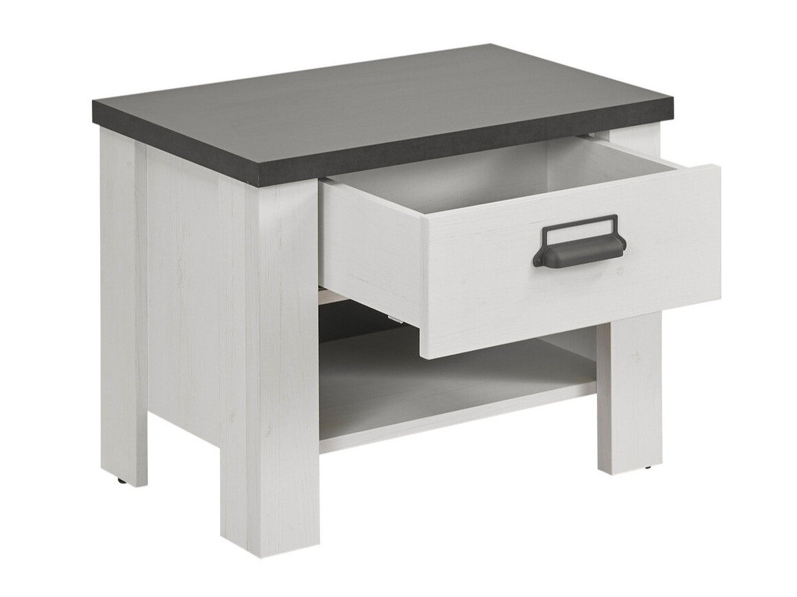 Mesa de cabeceira Cirtale 104 (Antracite + Pinheiro branqueado)