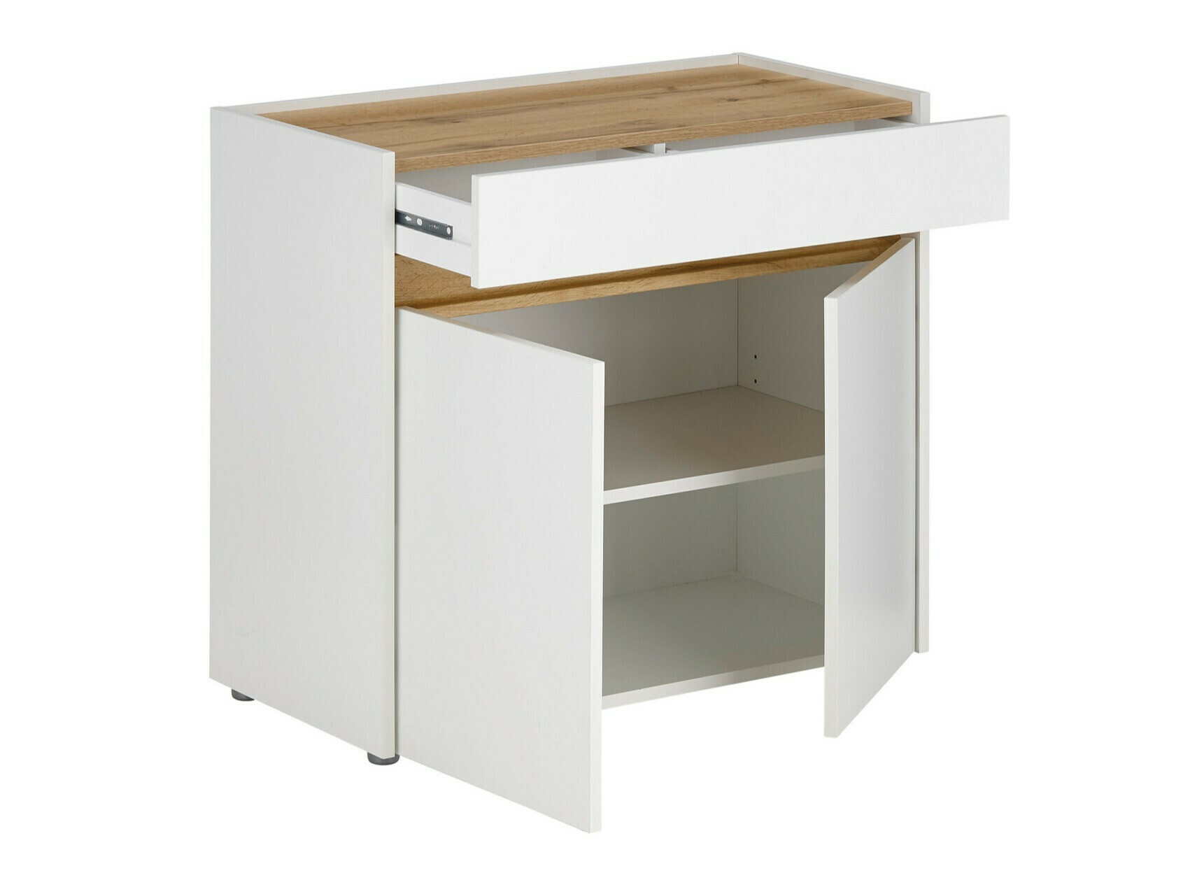 Conjunto para escritório em casa Elbsori 151 (Branco + Carvalho wotan)