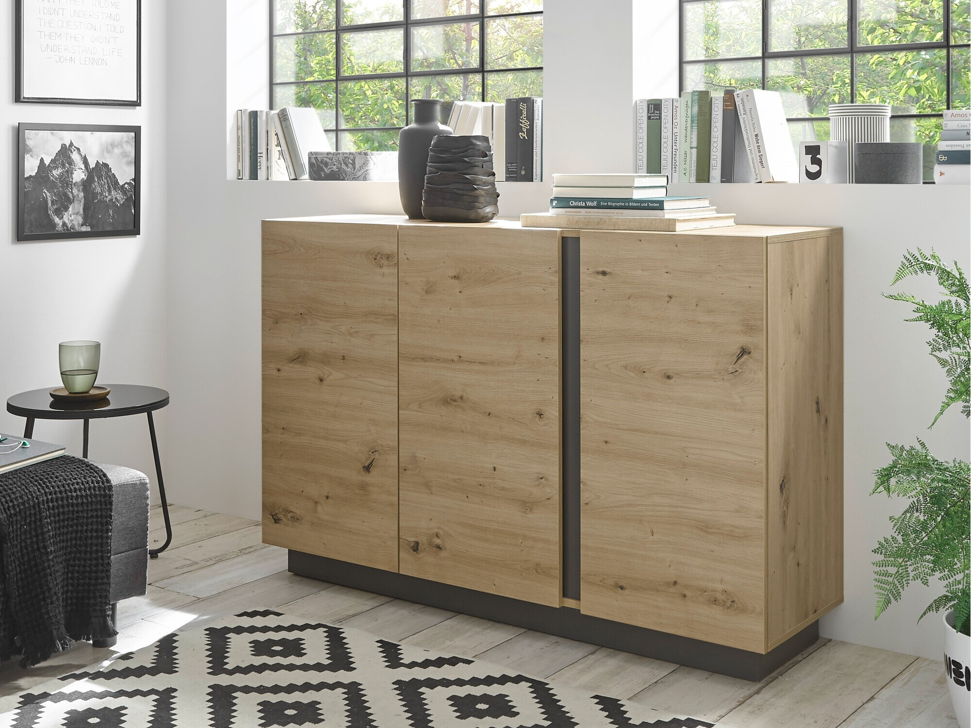 Aparador Veropho 106 (Carvalho Artisan + Grafite)