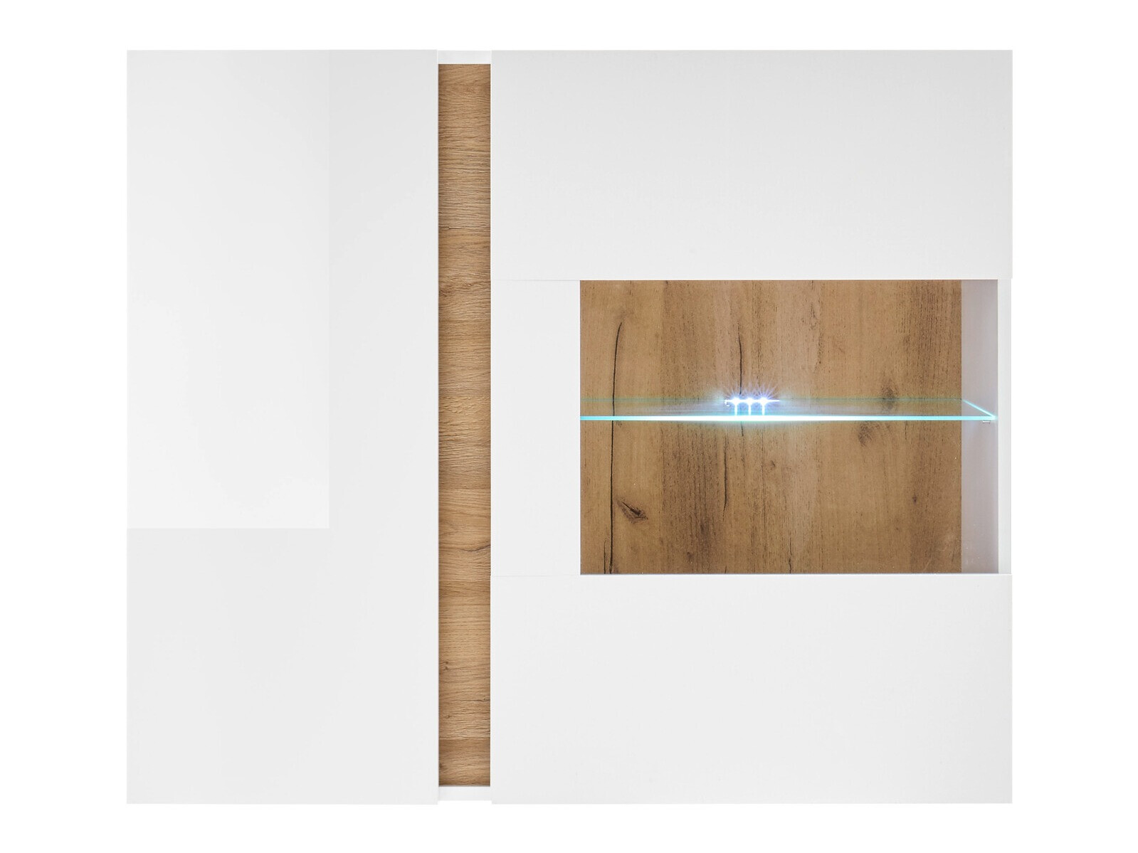 Armário suspenso Veropho 105 (Branco brilhante + Carvalho Grandson)