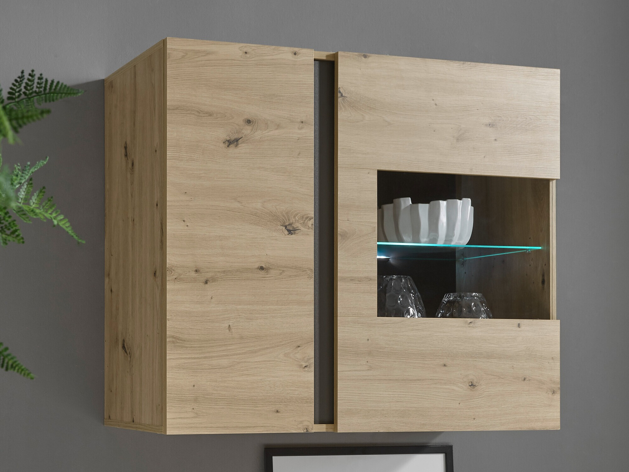 Armário suspenso Veropho 105 (Carvalho Artisan + Grafite)