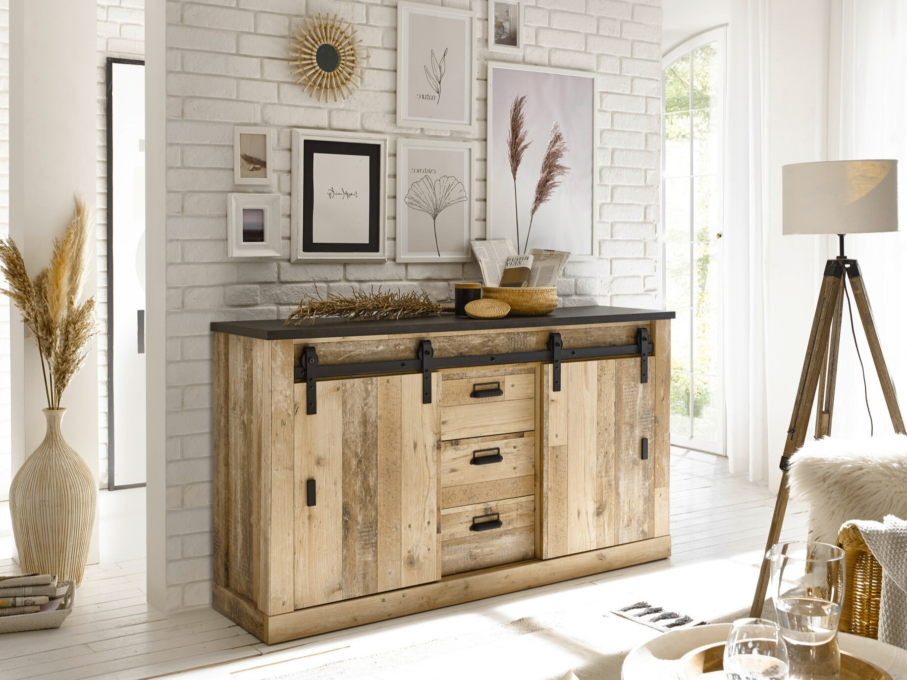 Cómoda Cirtale 116 (Antracite + Árvore envelhecida)