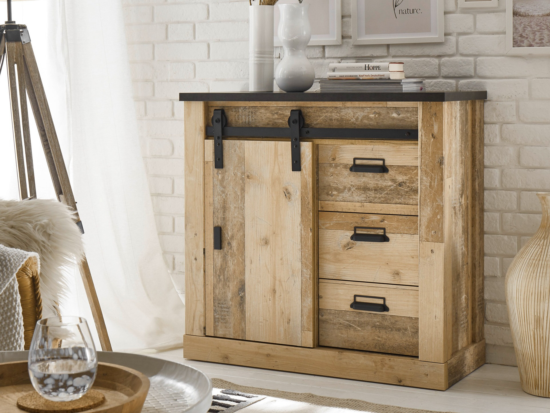 Cómoda Cirtale 117 (Antracite + Árvore envelhecida)