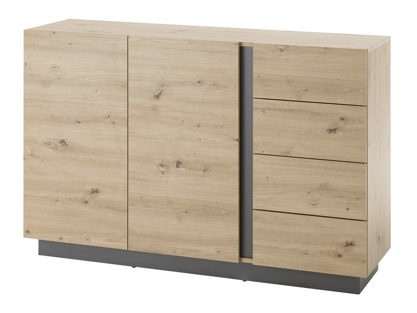 Cómoda Veropho 107 (Carvalho Artisan + Grafite)