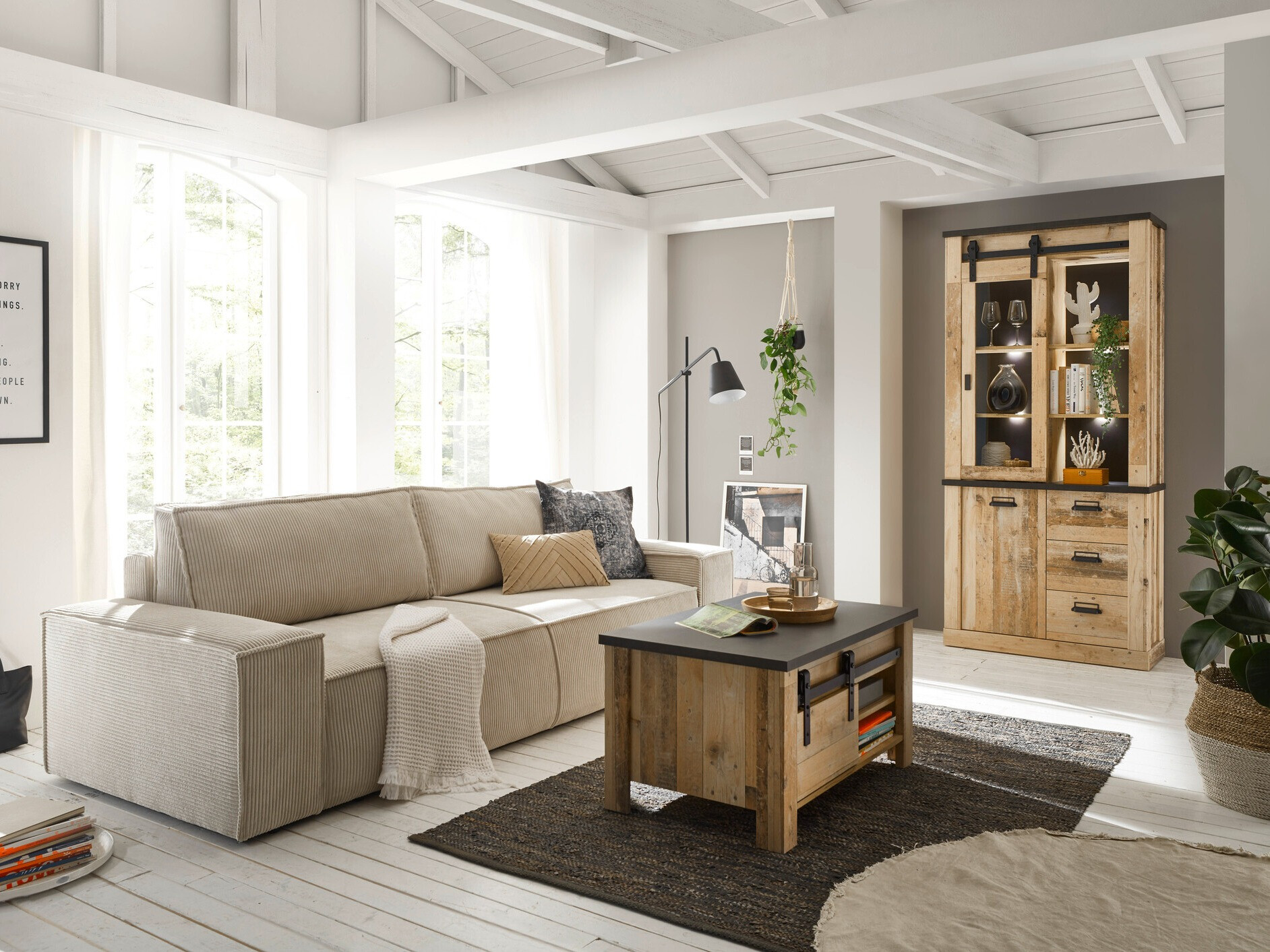 Estante Cirtale 114 (Árvore envelhecida + Antracite)