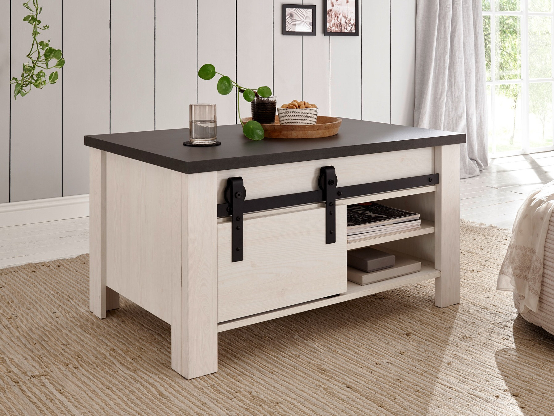 Mesa de centro Cirtale 111 (Antracite + Pinheiro branqueado)