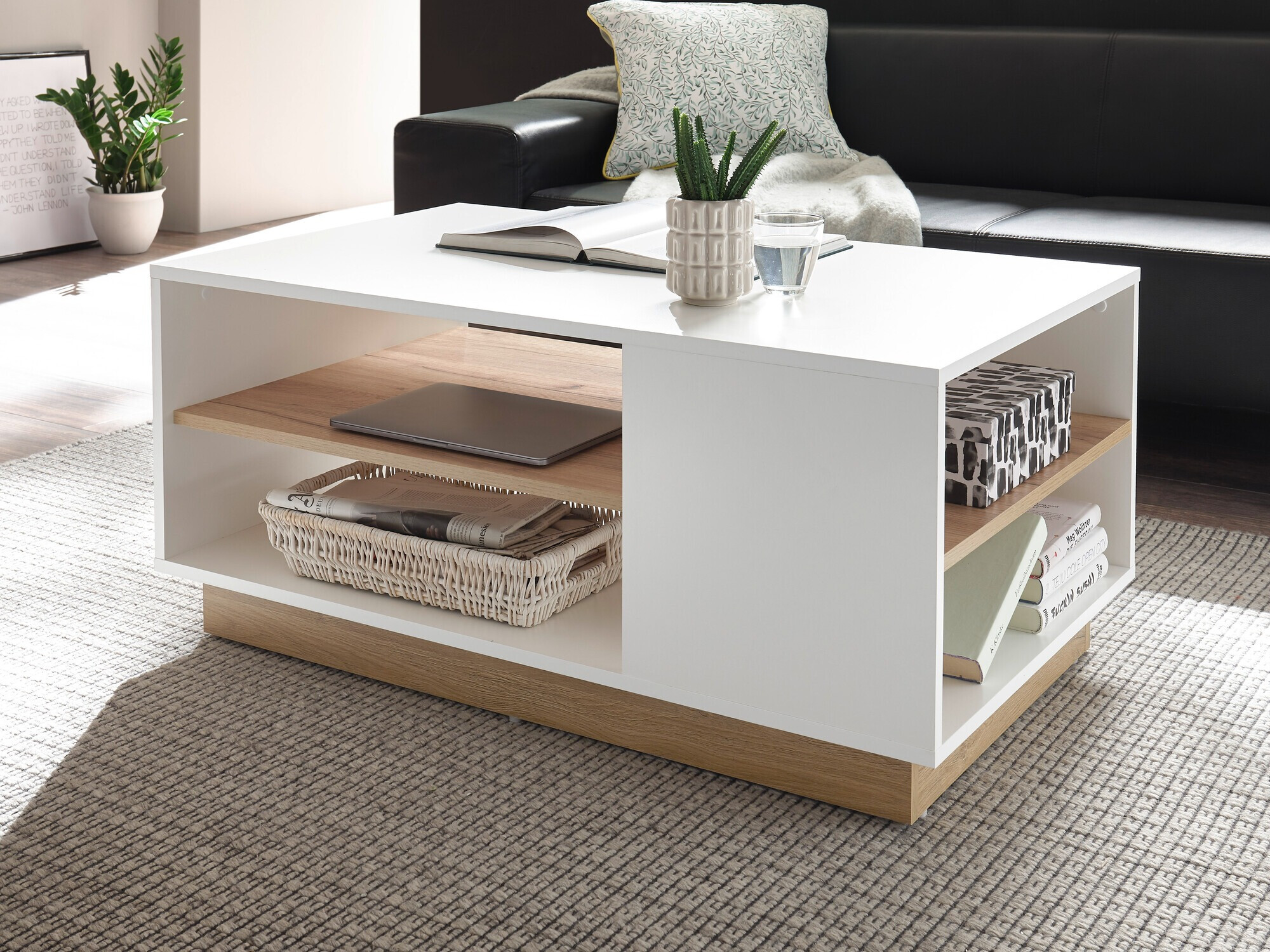 Mesa de centro Veropho 108 (Branco + Carvalho Grandson)