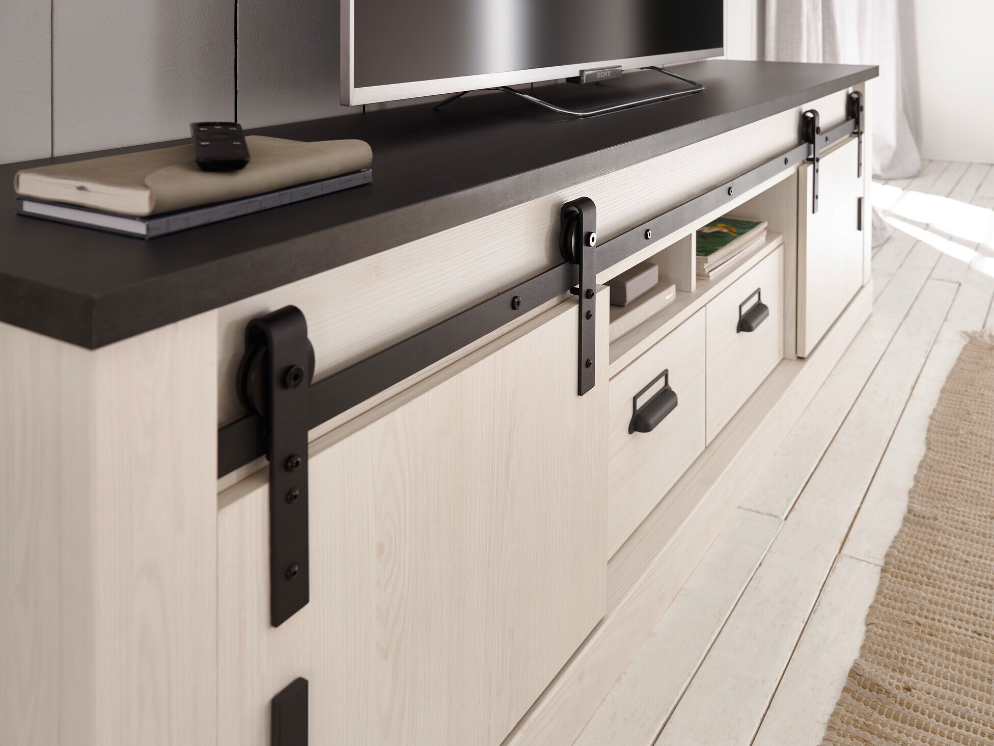 Móvel de TV Cirtale 113 (Antracite + Pinheiro branqueado)