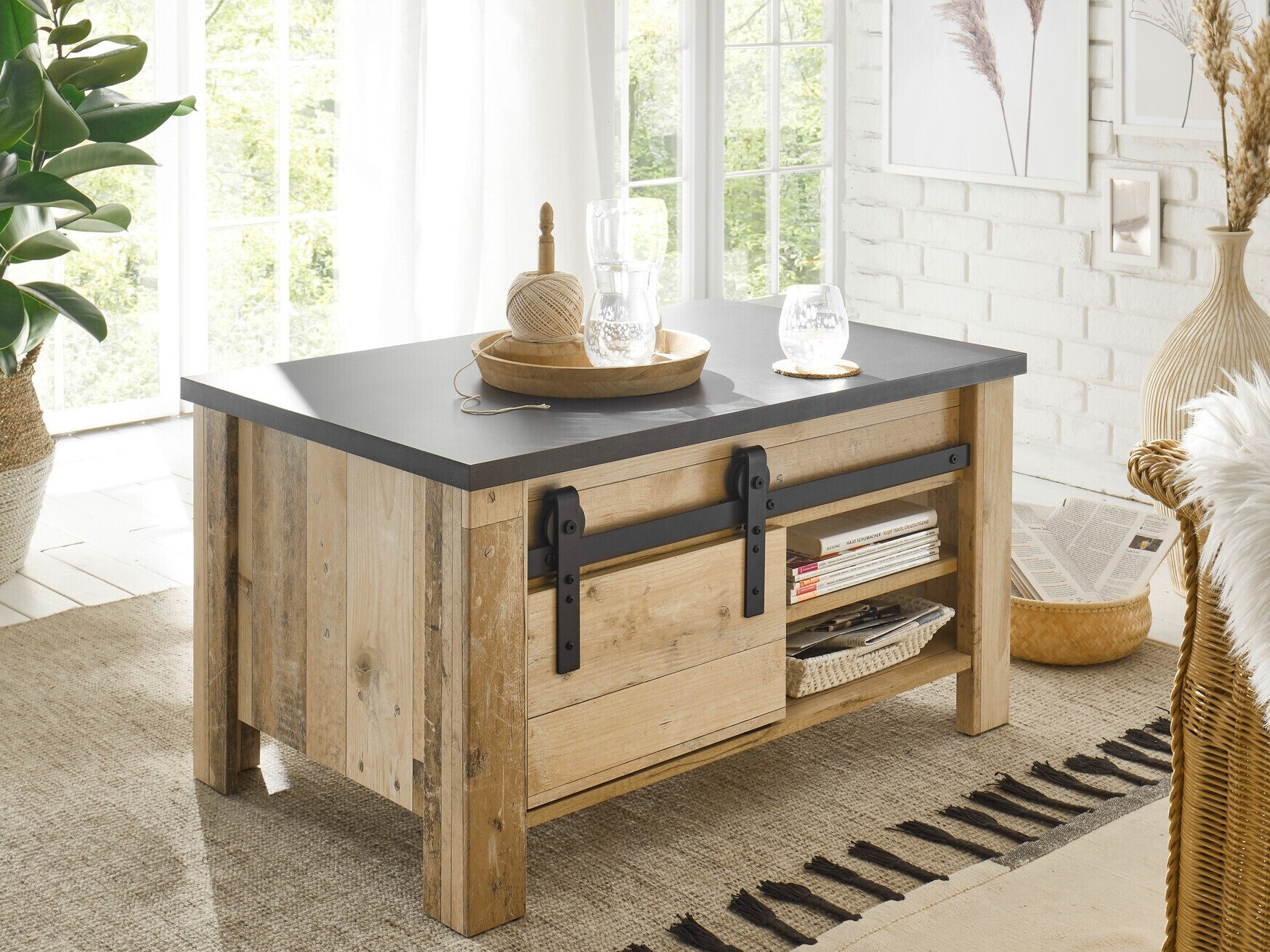 Mesa de centro Cirtale 111 (Antracite + Árvore envelhecida)