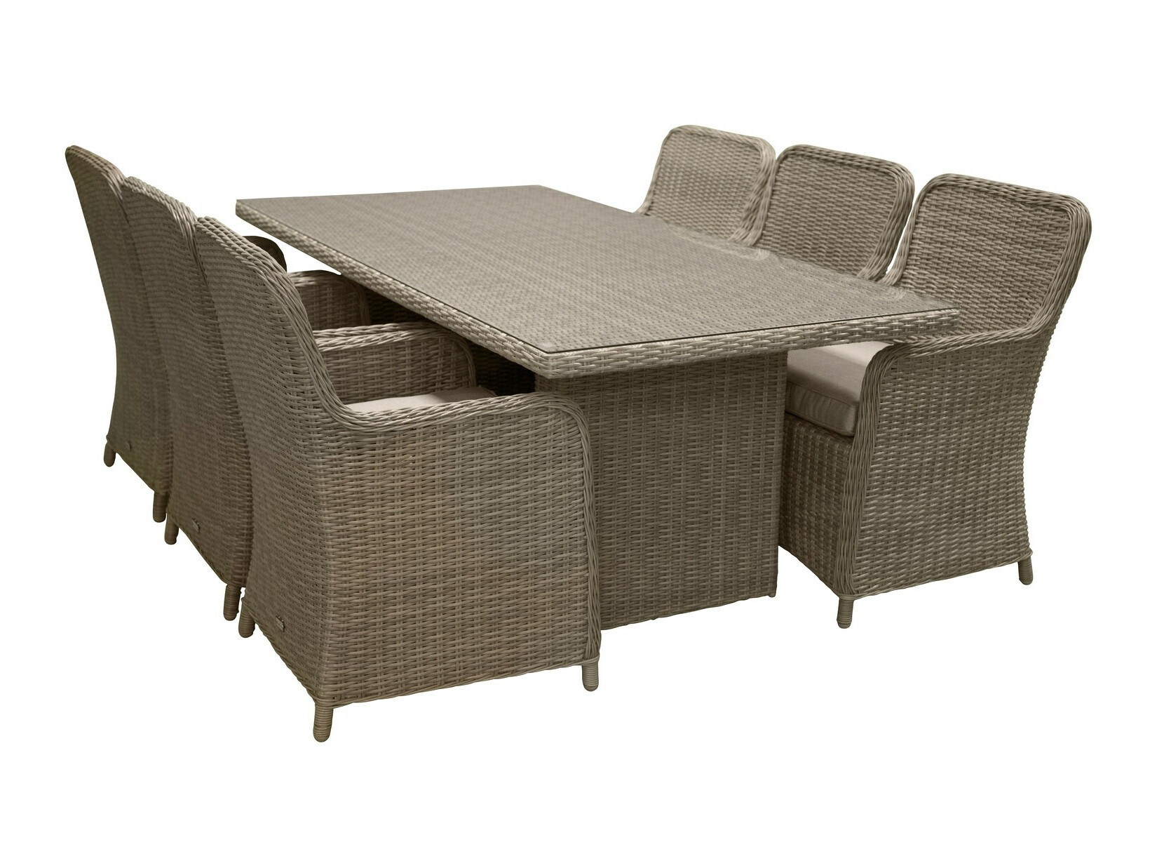Conjunto de mesa e cadeiras Dallas 2201 (Castanho claro + Bege)