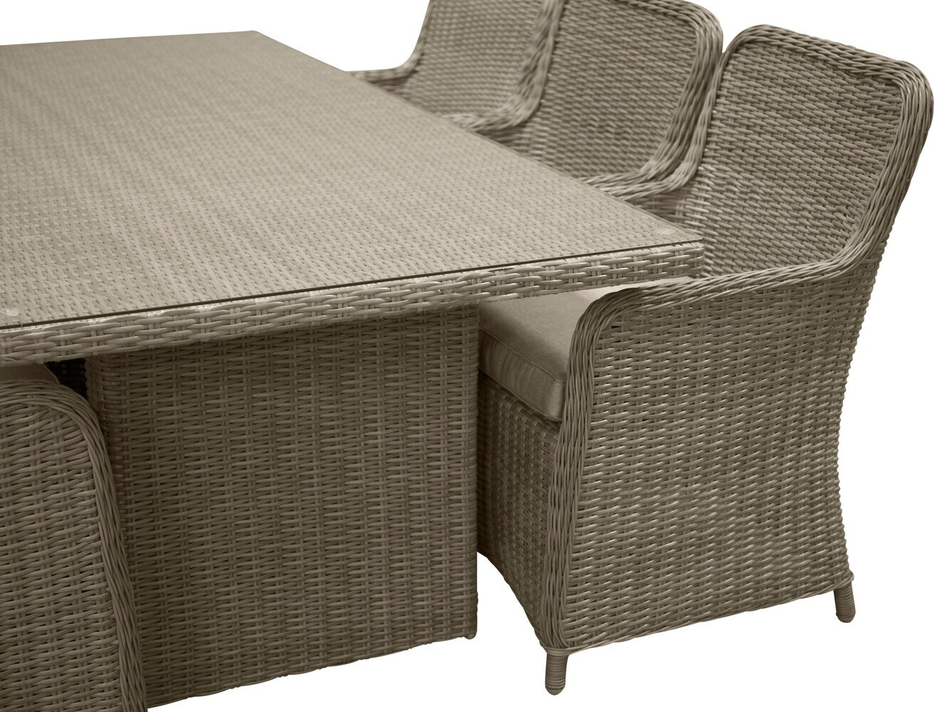 Conjunto de mesa e cadeiras Dallas 2201 (Castanho claro + Bege)