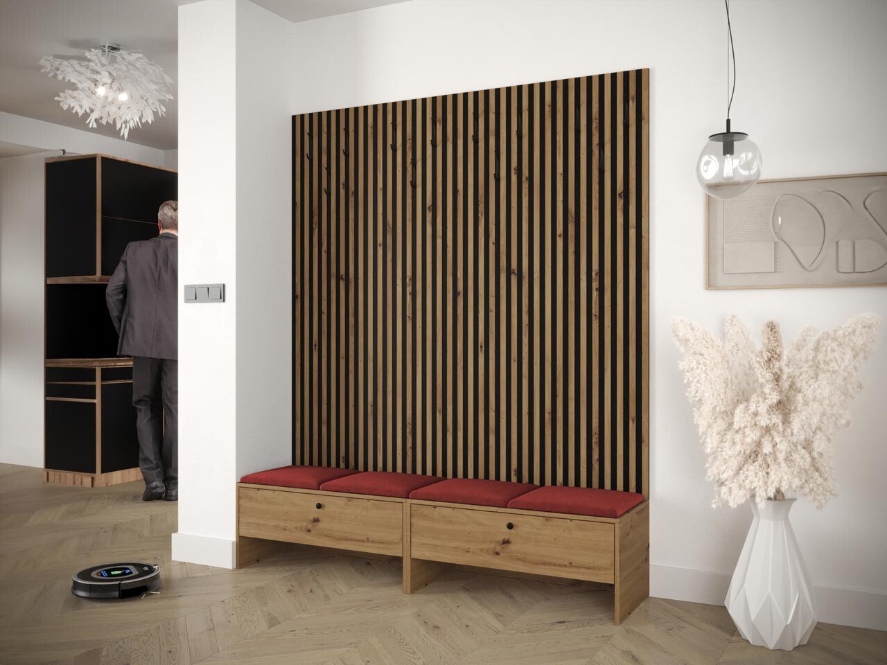 Conjunto para corredor Hartford 485 (Carvalho Artisan + Manila 23)