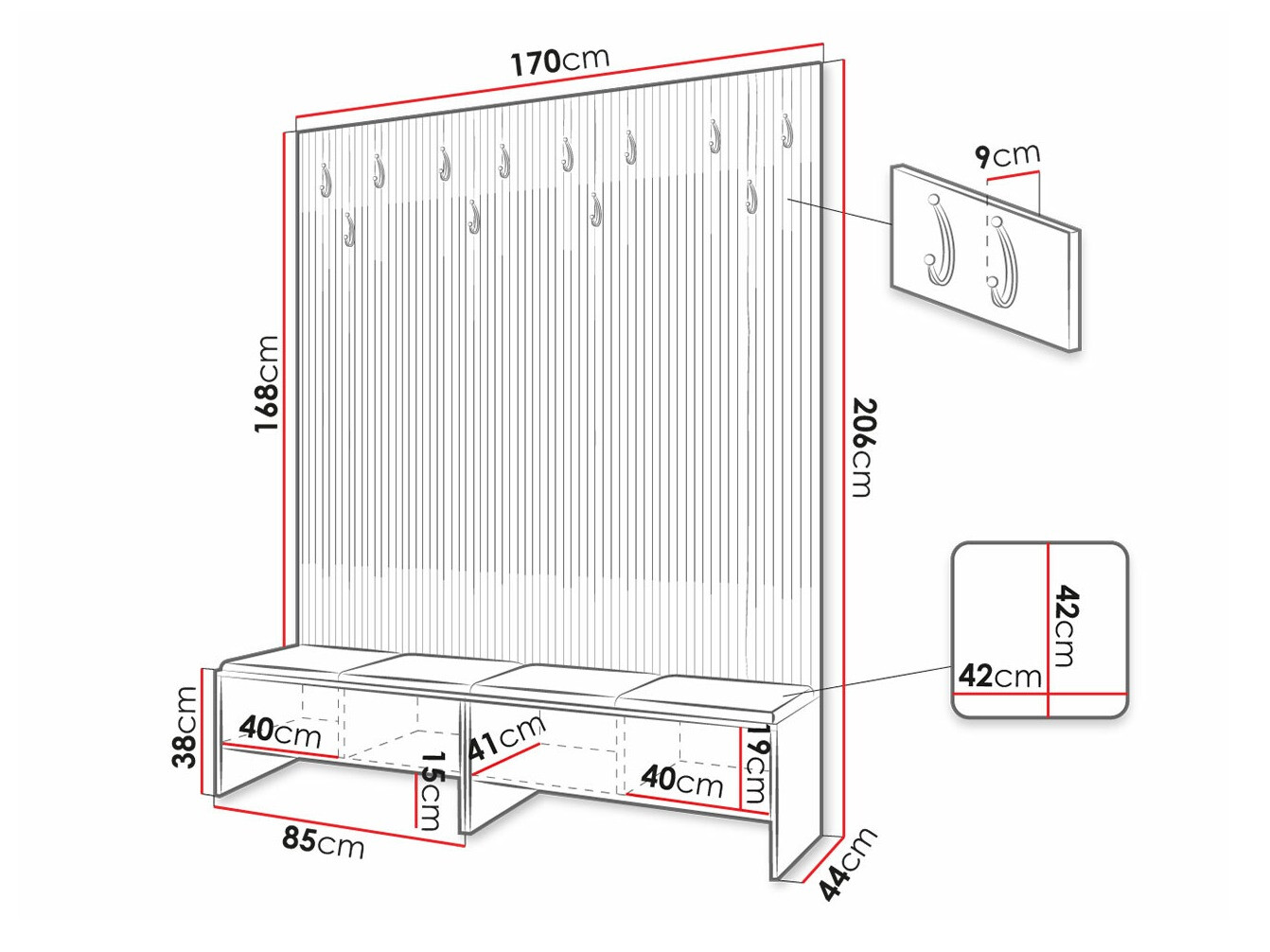 Conjunto para corredor Hartford 485 (Carvalho Artisan + Manila 23)