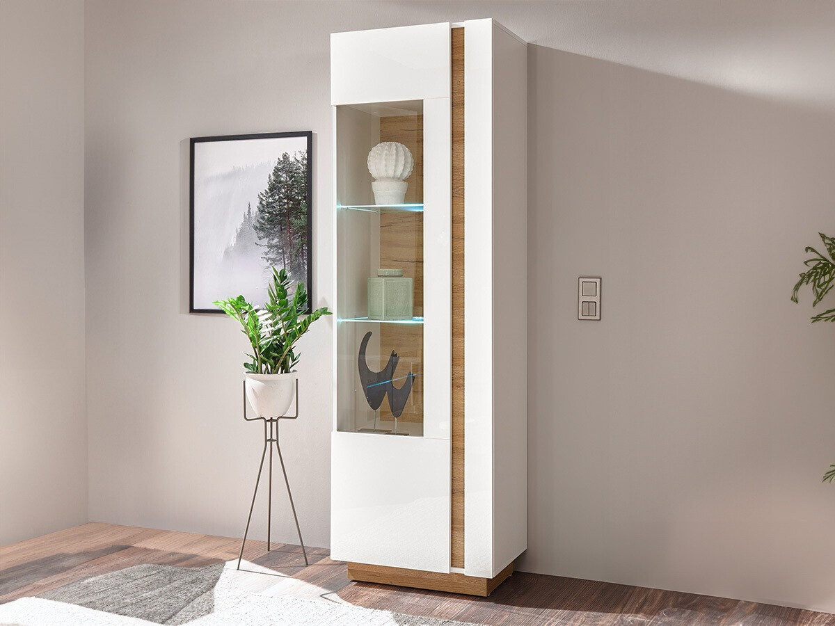 Estante Veropho 100 (Branco brilhante + Carvalho Grandson)