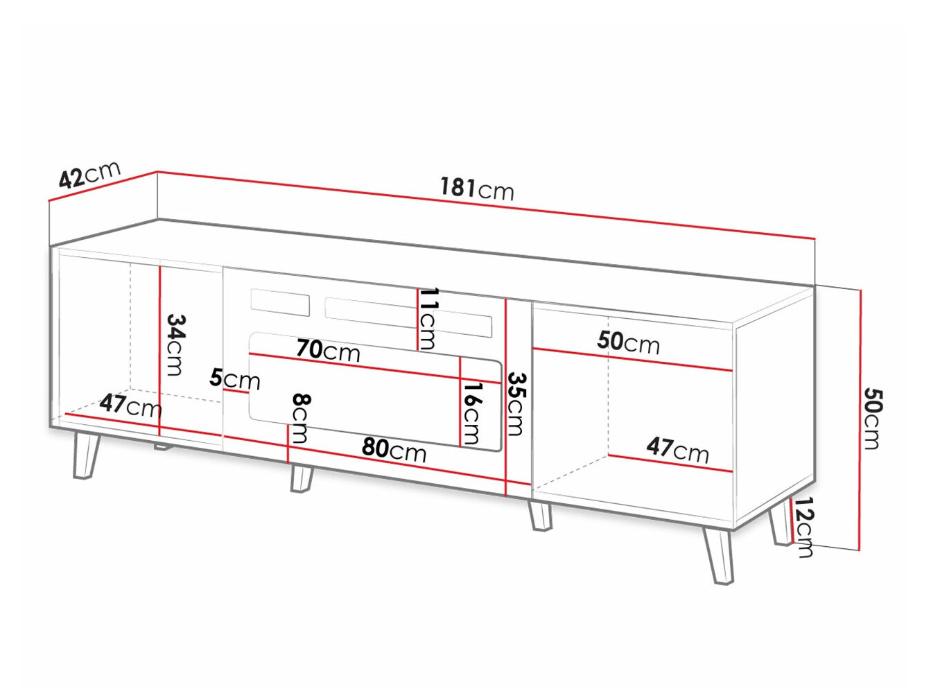 Móvel de TV Dicto II (Branco + Preto)