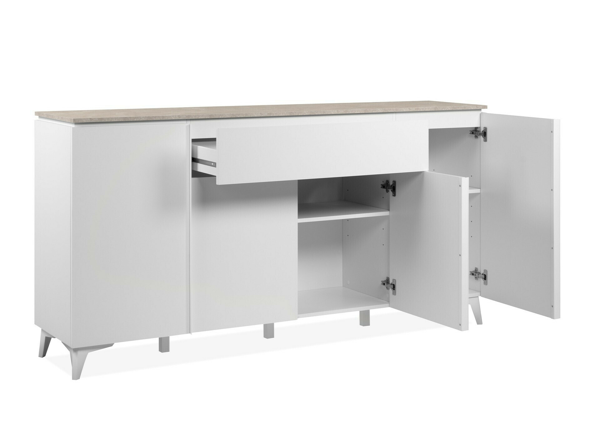 Cómoda Findlay V102 (Branco + Castanho claro)