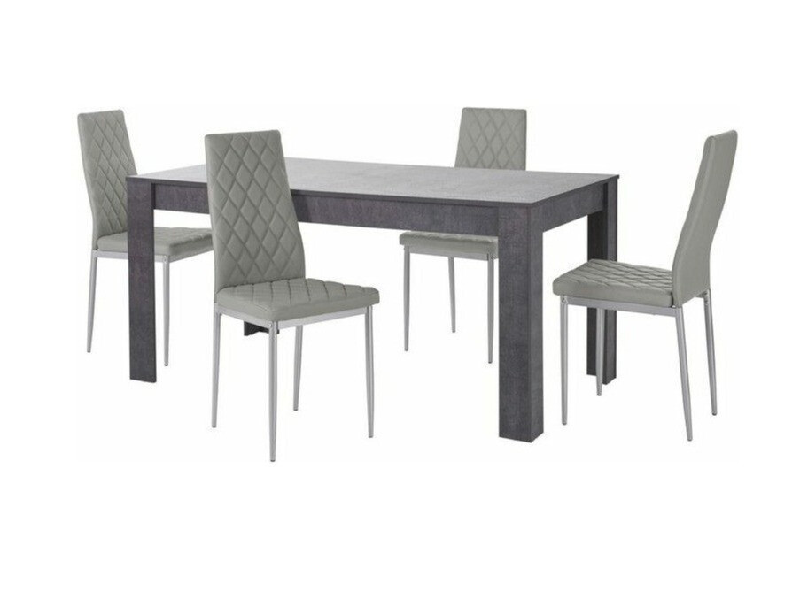 Conjunto para refeições Denton 600 (Cinzento + Prateado)