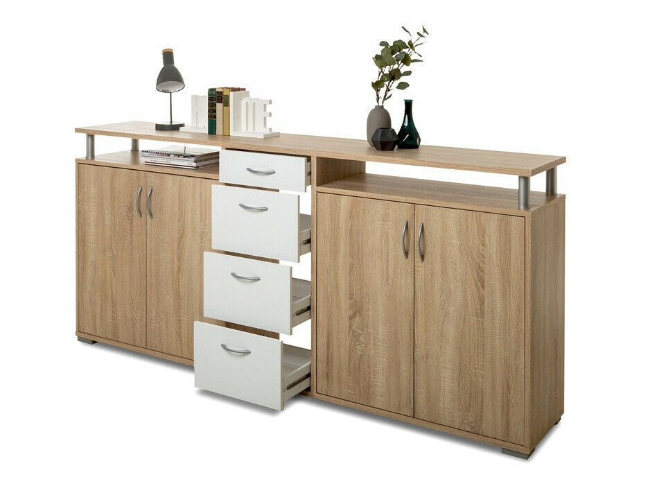 Cómoda Findlay 114 (Carvalho sonoma + Branco)