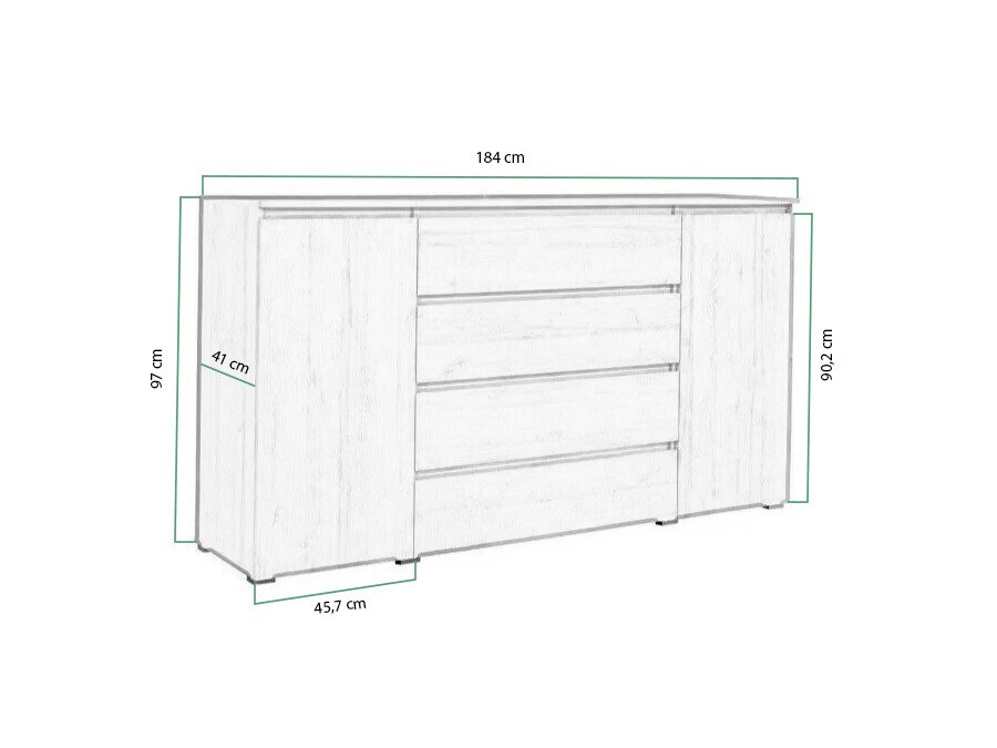 Cómoda Cirdora 105 (Carvalho sonoma)