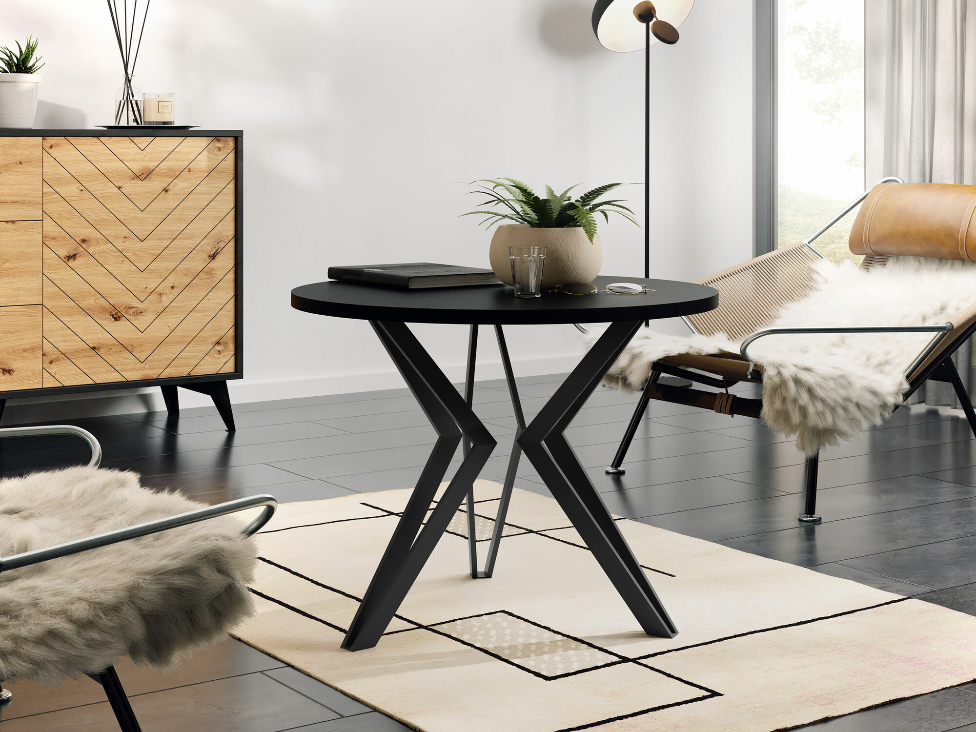 Mesa de centro Dearborn 105 (Preto)