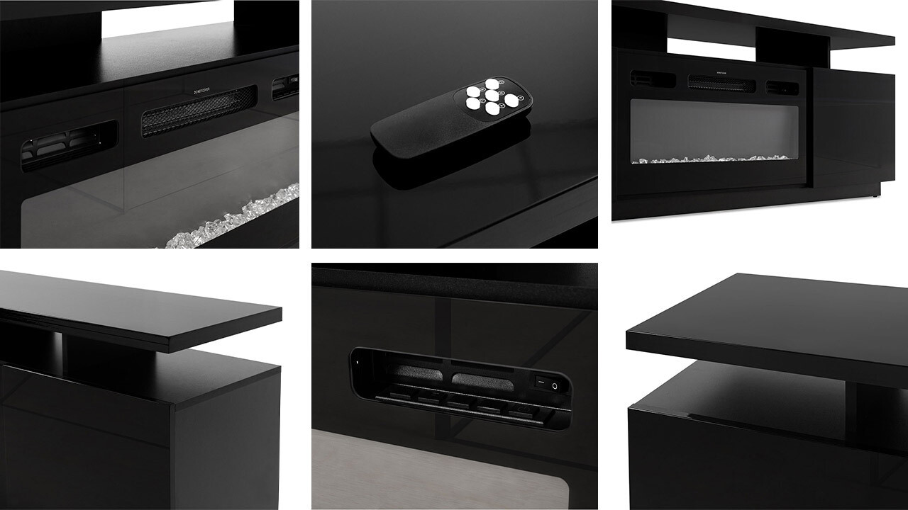 Móvel de TV Charlotte 151 (Grafite + Grafite brilhante)