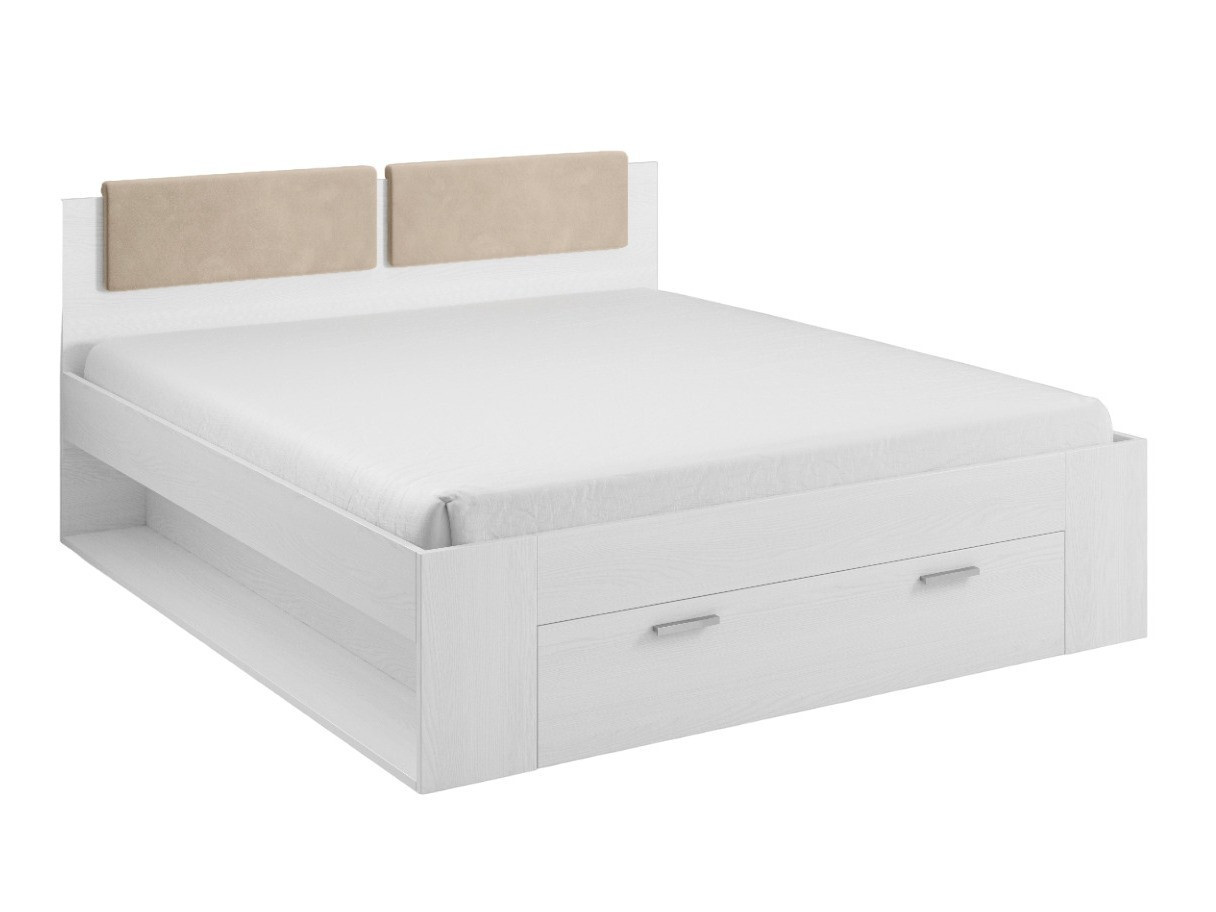 Cama Levruvu 106 (Cinza branqueada + Bege)