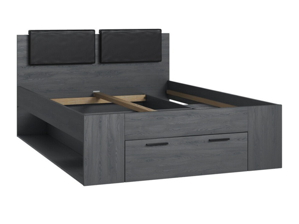 Cama Levruvu 111 (Carvalho cinza + Preto)