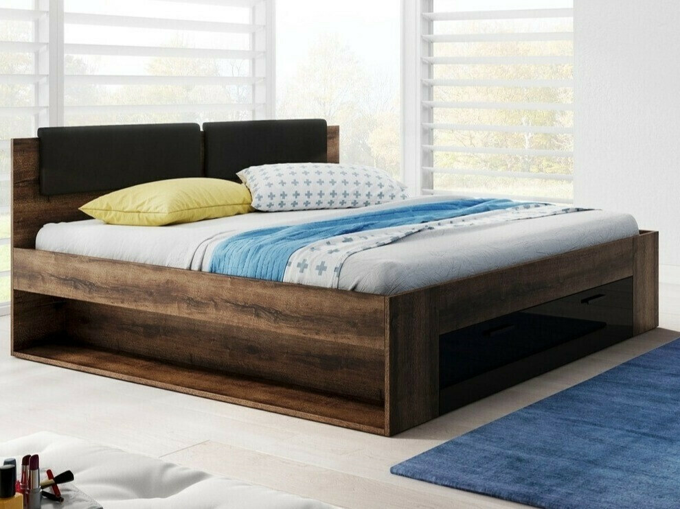 Cama Levruvu 111 (Carvalho do Monastery + Preto)