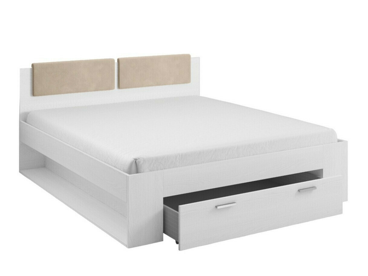 Cama Levruvu 111 (Cinza branqueada + Bege)