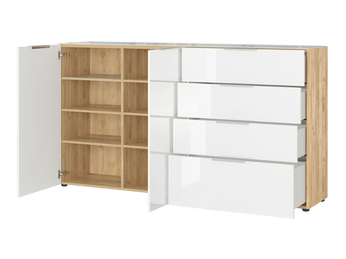 Cómoda Sacramento 302 (Branco + Navarra carvalho)