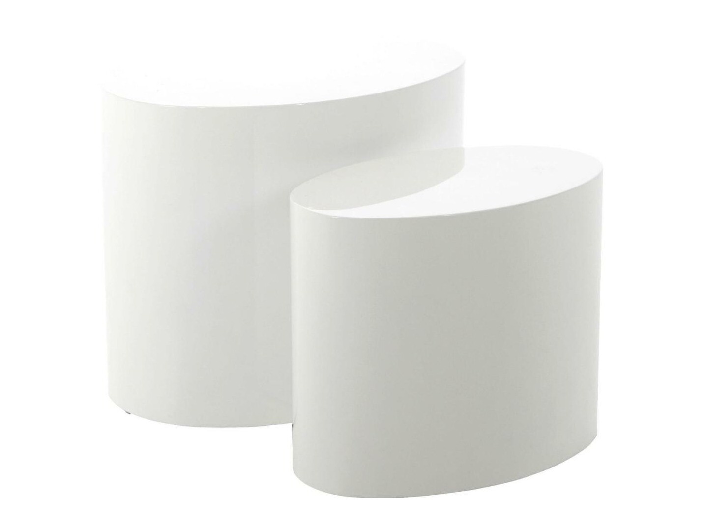 Conjunto de mesas de apoio Norsica 587 (Branco brilhante)