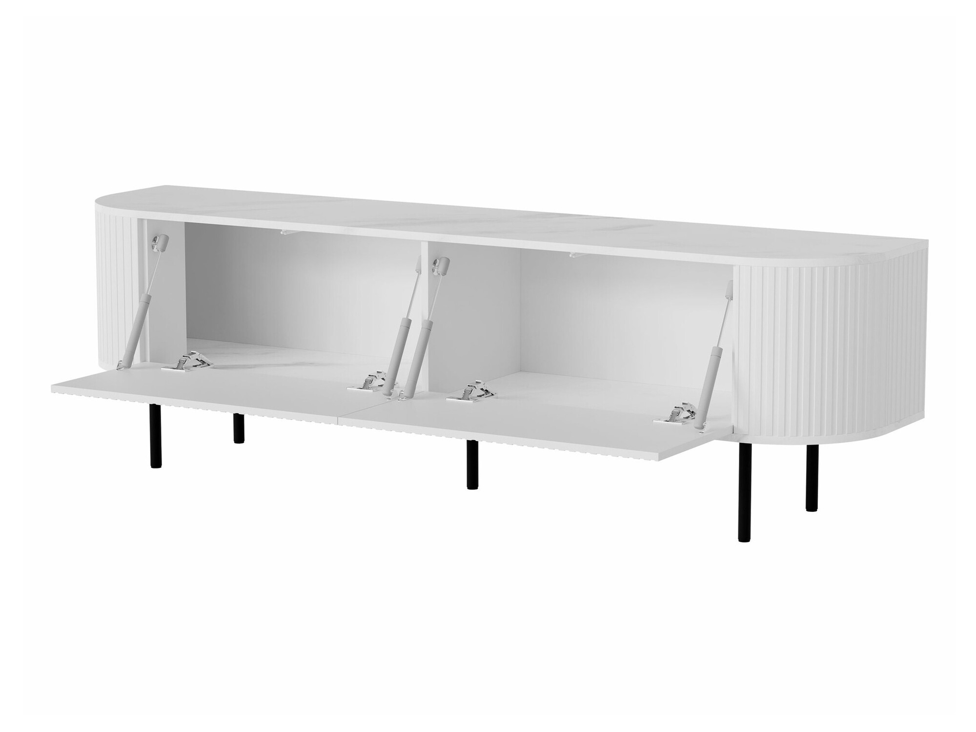 Móvel de TV Charlotte 196 (Mármore preto + Preto)