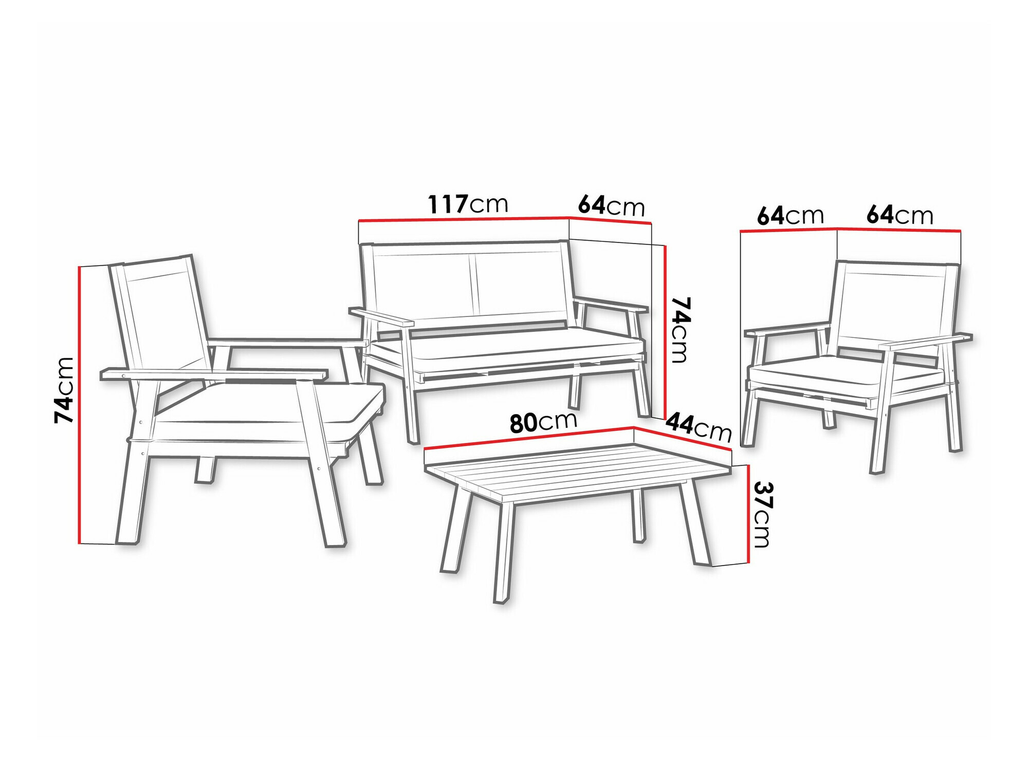 Conjunto de mobiliário para o exterior Lecter