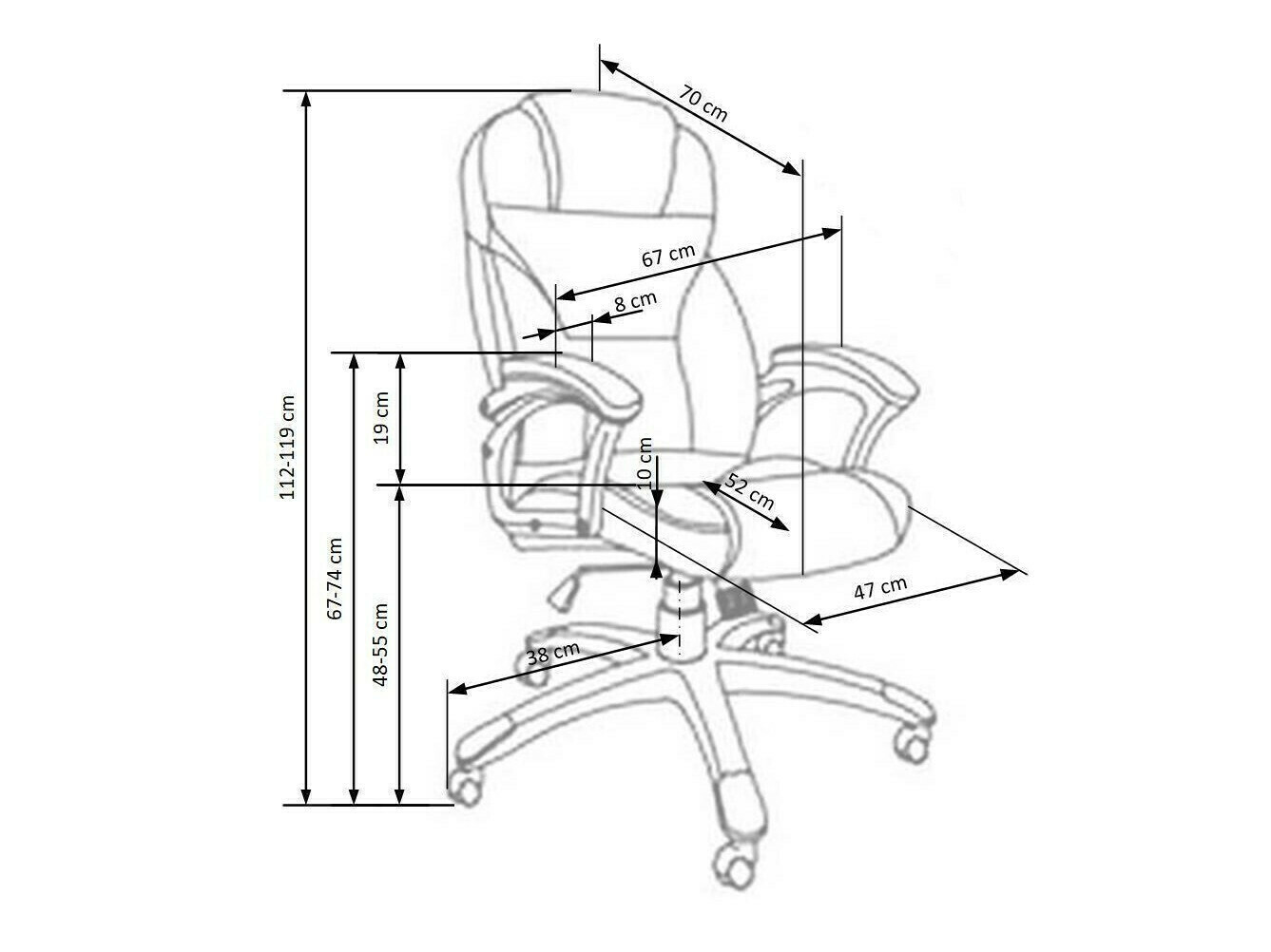 Cadeira de escritório Houston 189 (Castanho escuro)