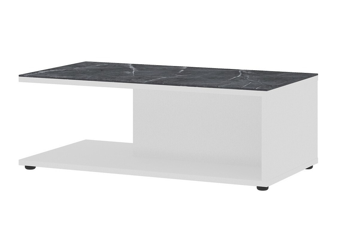 Mesa de centro Revteno 109 (Branco + Mármore preto)