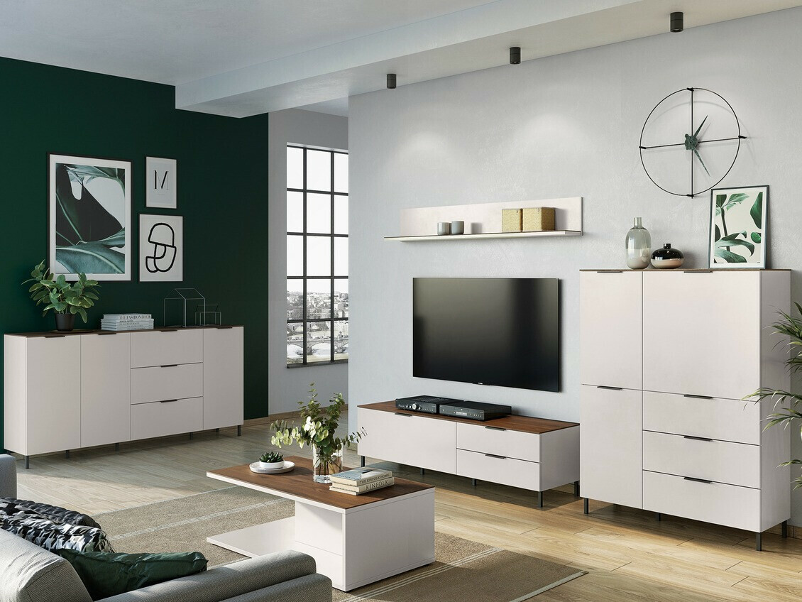 Mesa de centro Revteno 109 (Cinzento claro+ Noz)