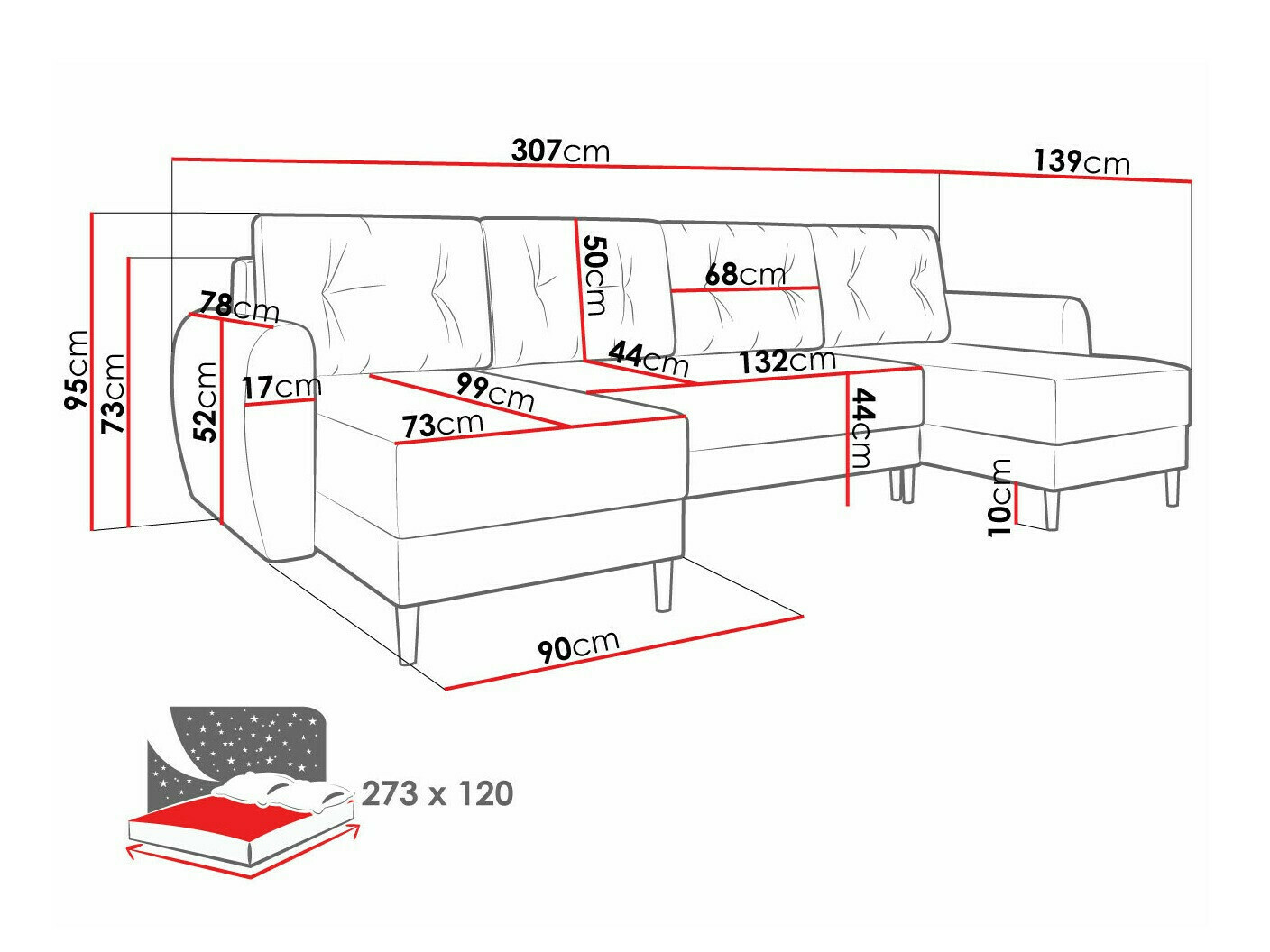 Sofá de canto Memphis 110 (Itaka 14)